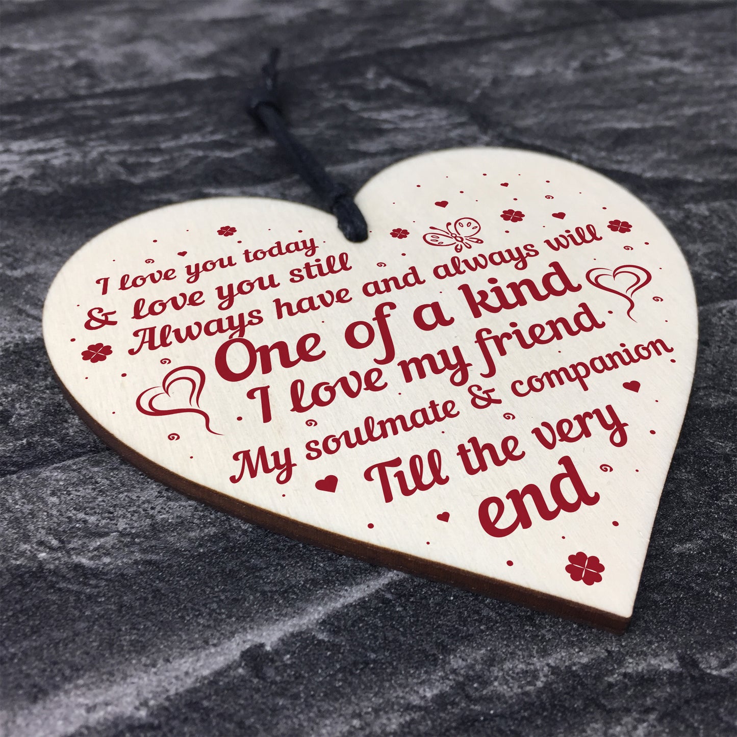Soulmate Wooden Heart Gifts For Him Her Anniversary Gift