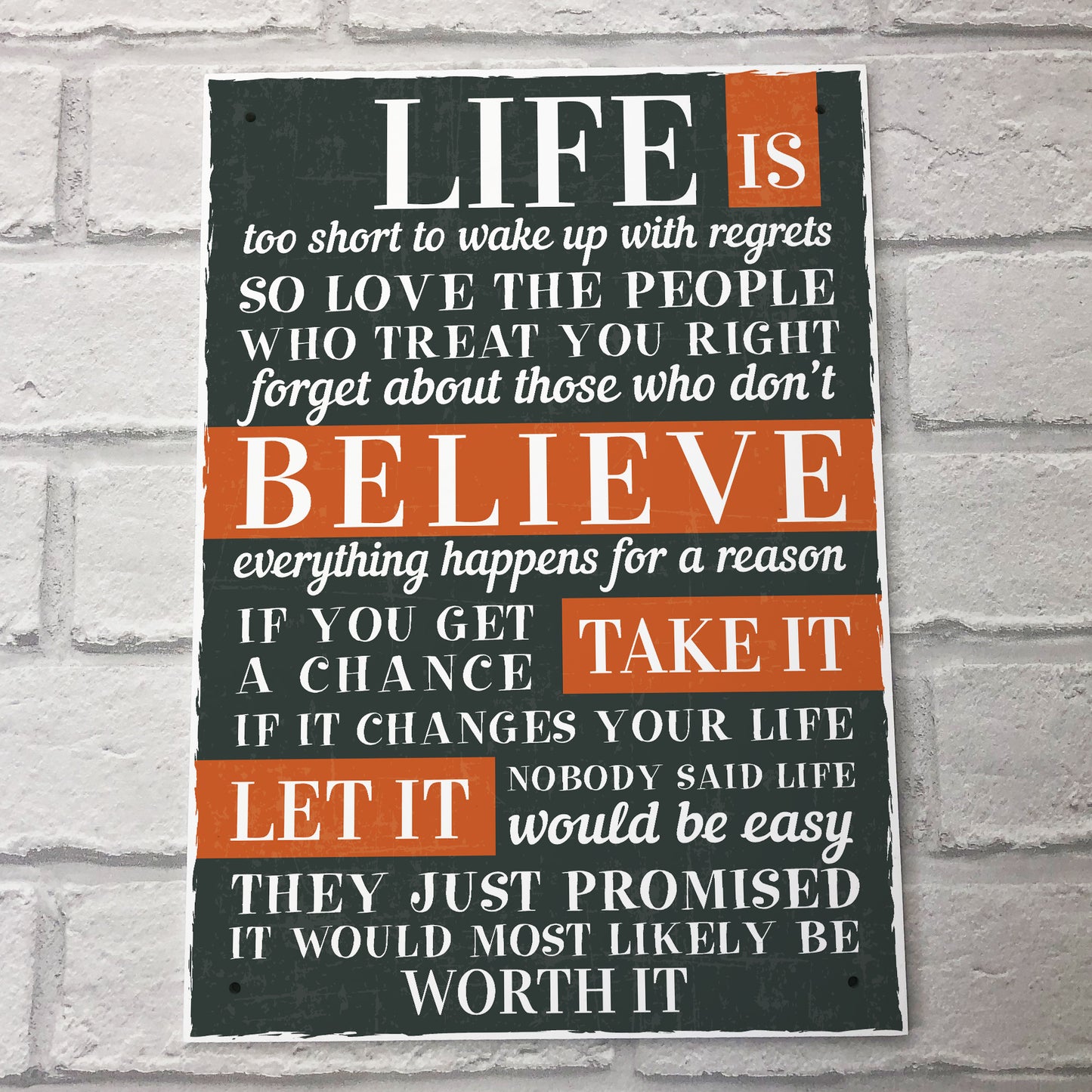 Life Inspirational Sign Best Friend Vintage Shabby Chic Plaques