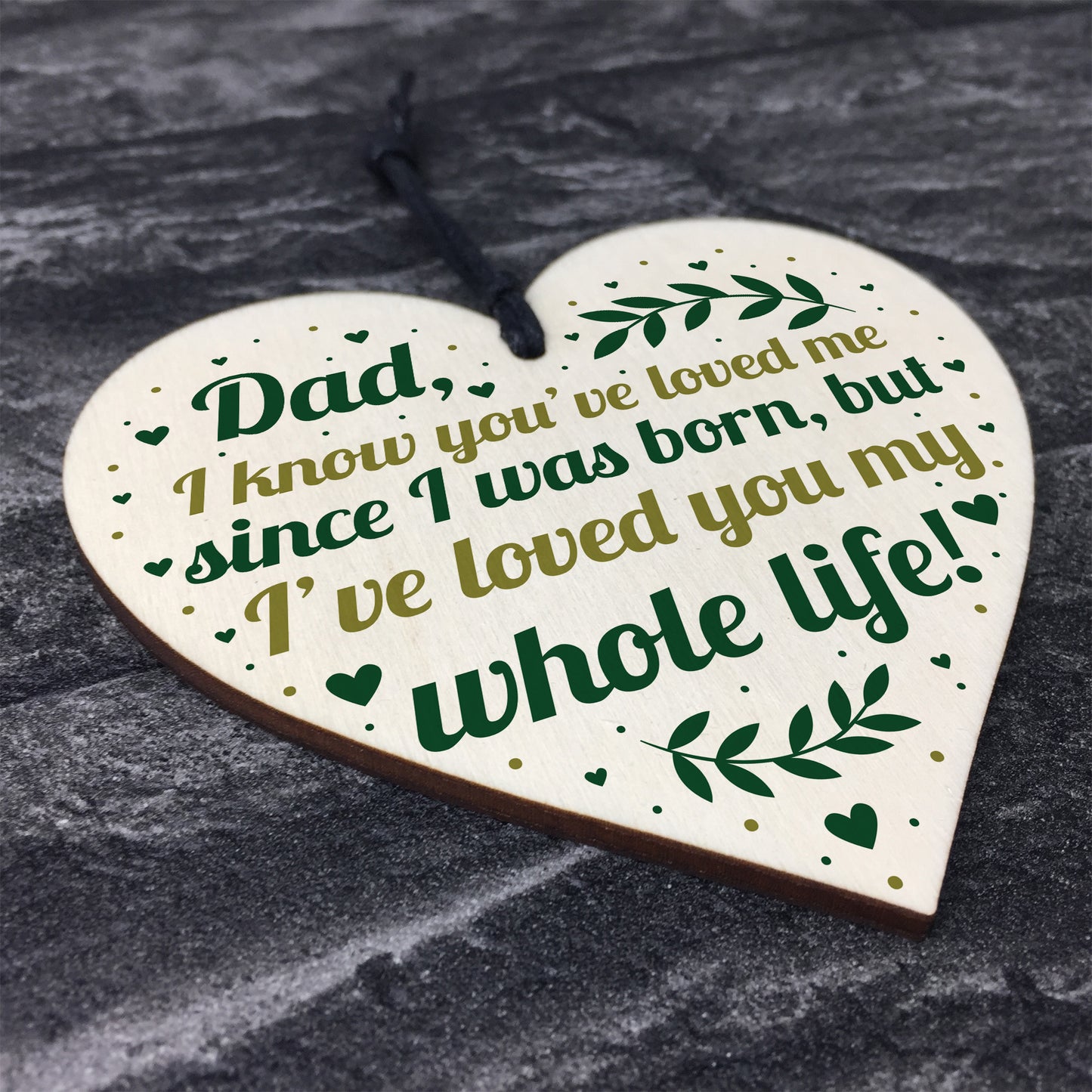 Gifts For Dad From Son Daughter Wooden Heart Birthday Christmas