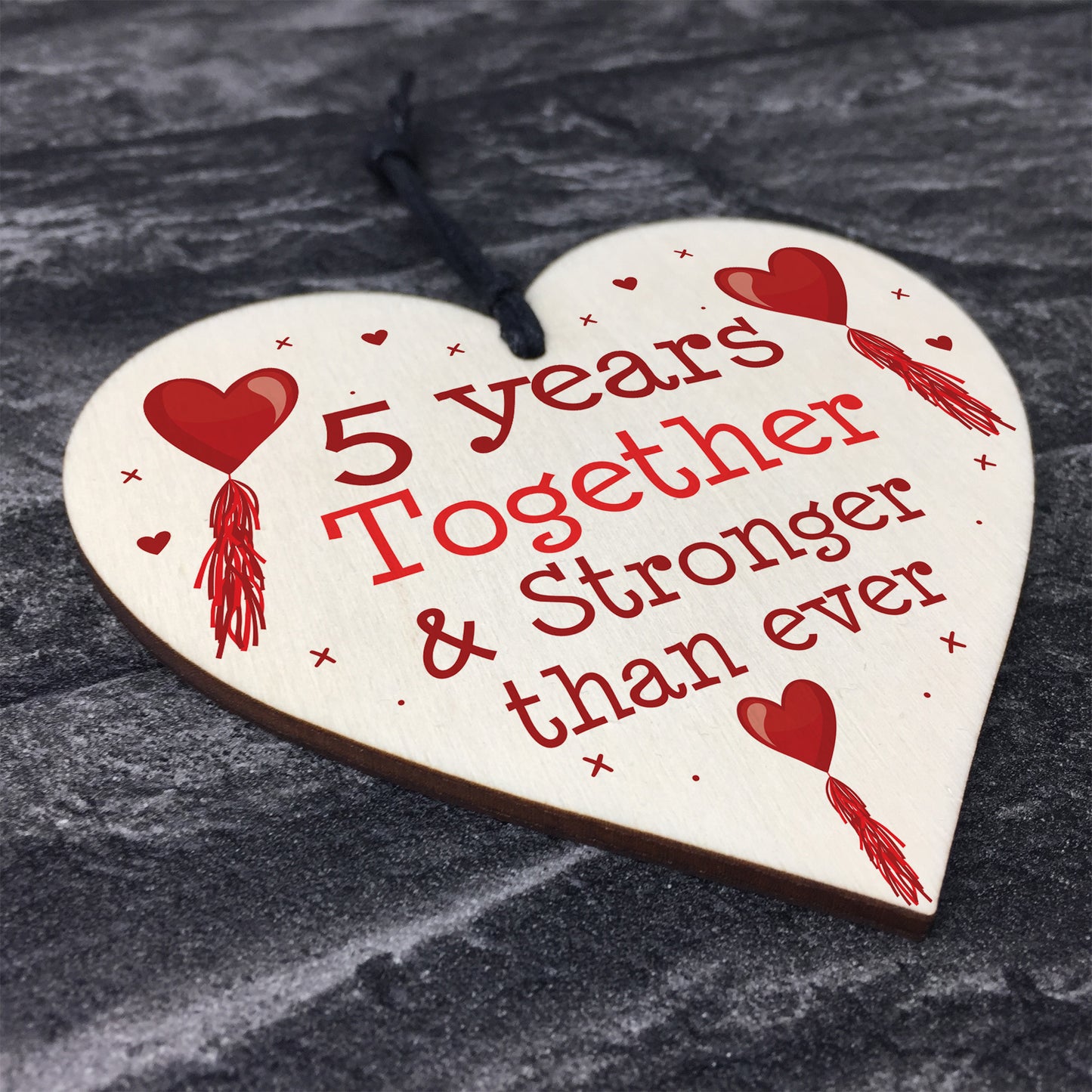 5th Anniversary Gift Wood Heart Perfect Gift For Husband Wife