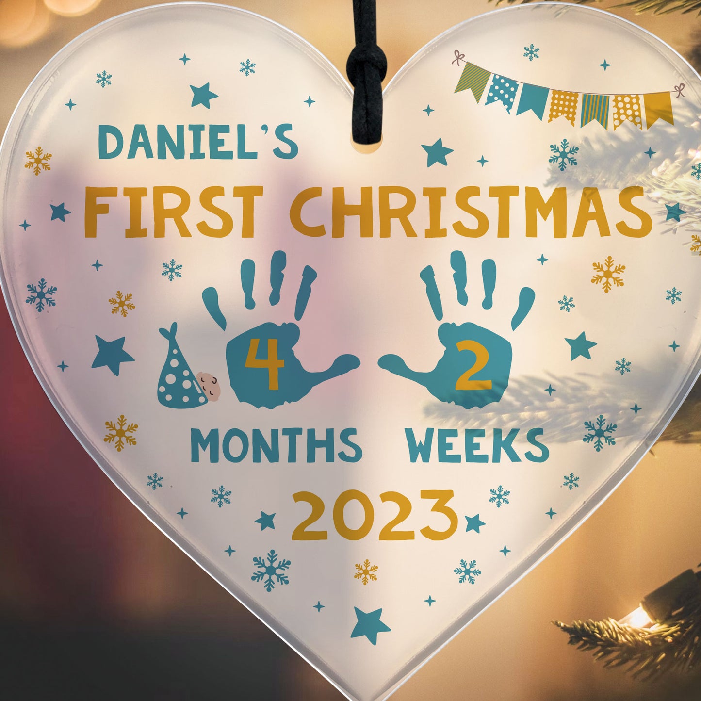 First Christmas Decoration For Baby Boy Girl Personalised Heart
