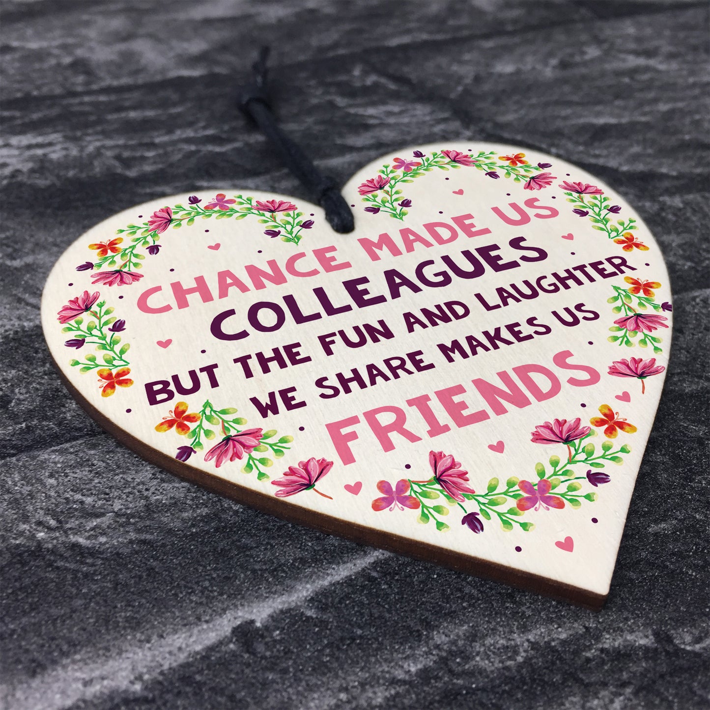 Chance Made Us Colleagues Wood Heart Leaving Gift Co Worker Gift