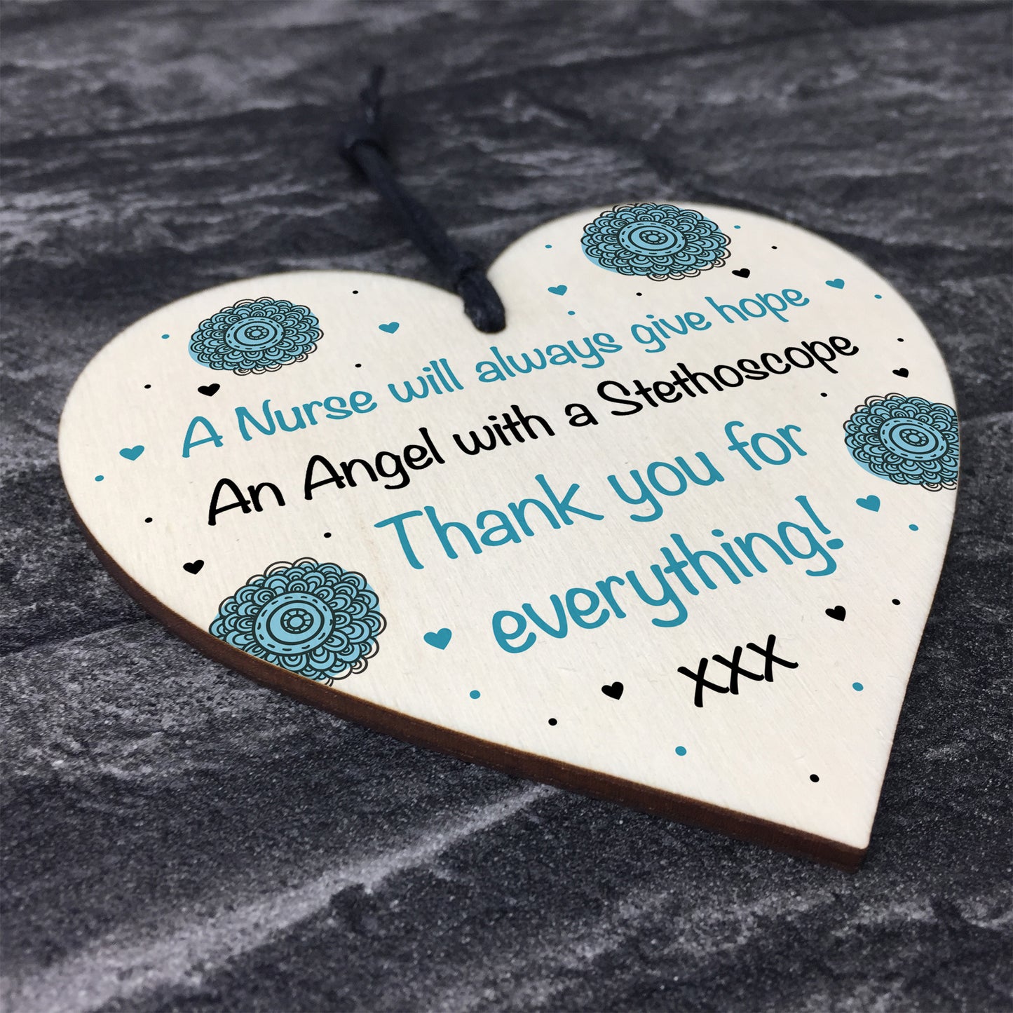 Special Thank You Gift For NHS Nurse Wooden Heart Hospital Gift