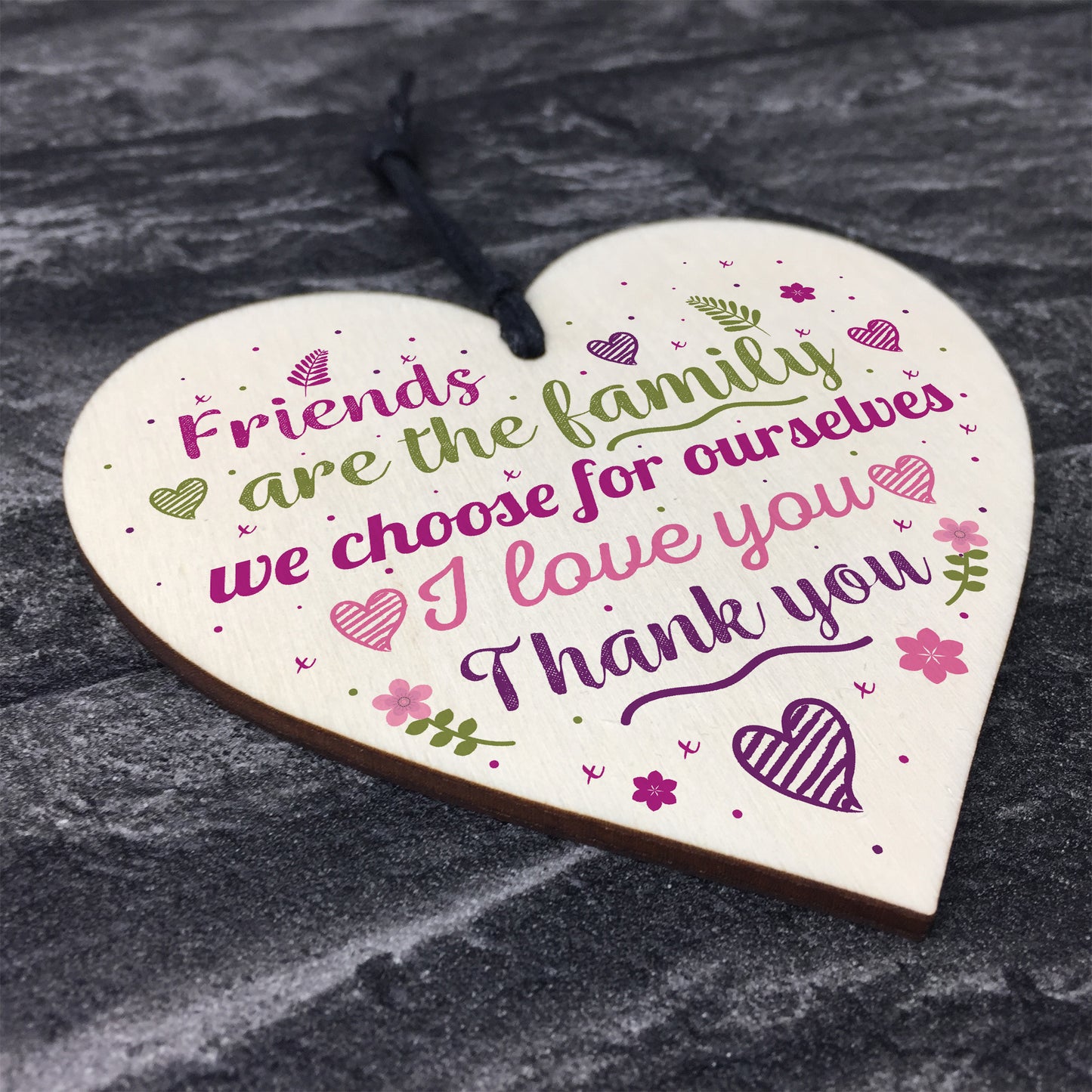 Handmade Friendship Plaque Best Friend Sign Wood Heart Gift