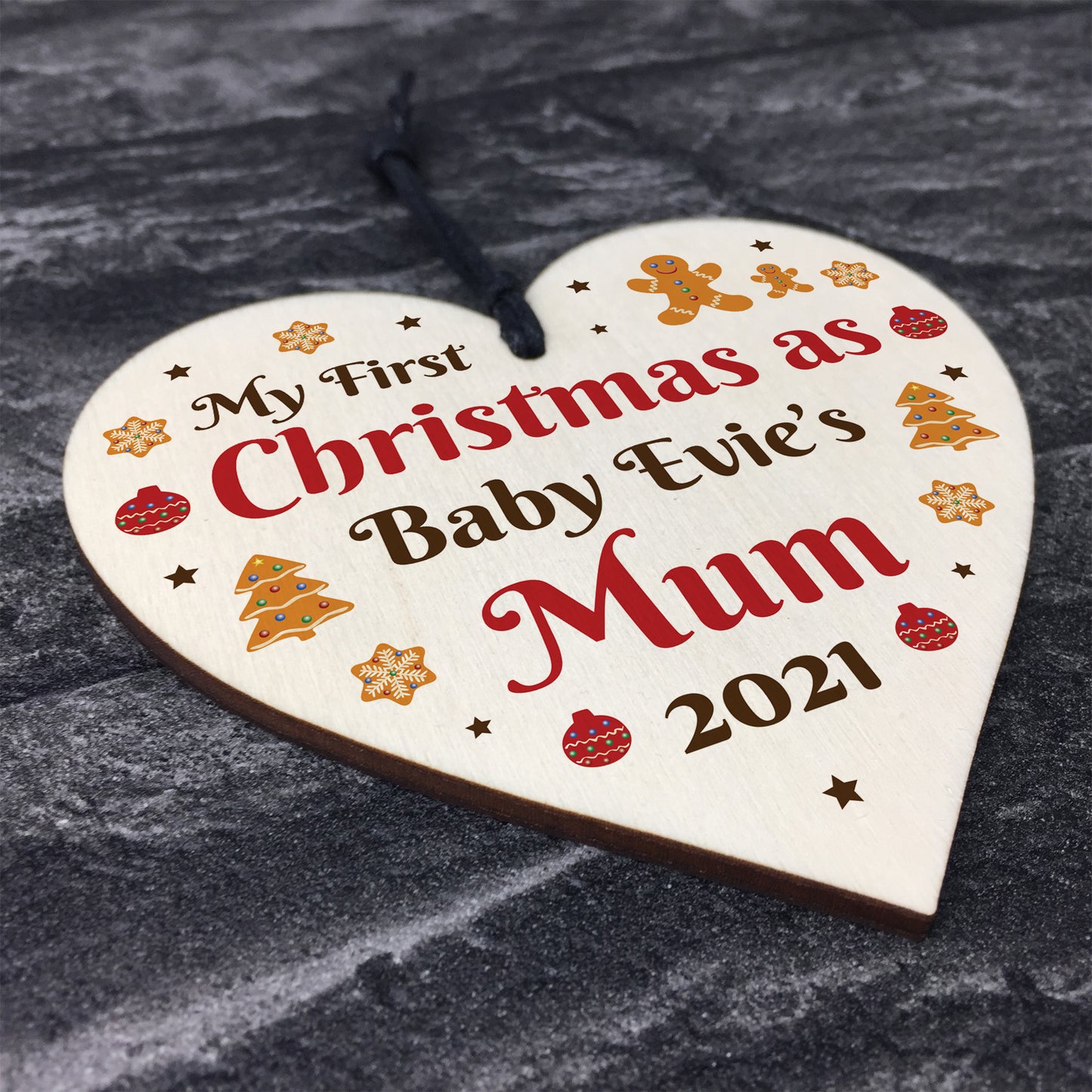 First Christmas As A Mum Wood Tree Decoration Newborn Gifts