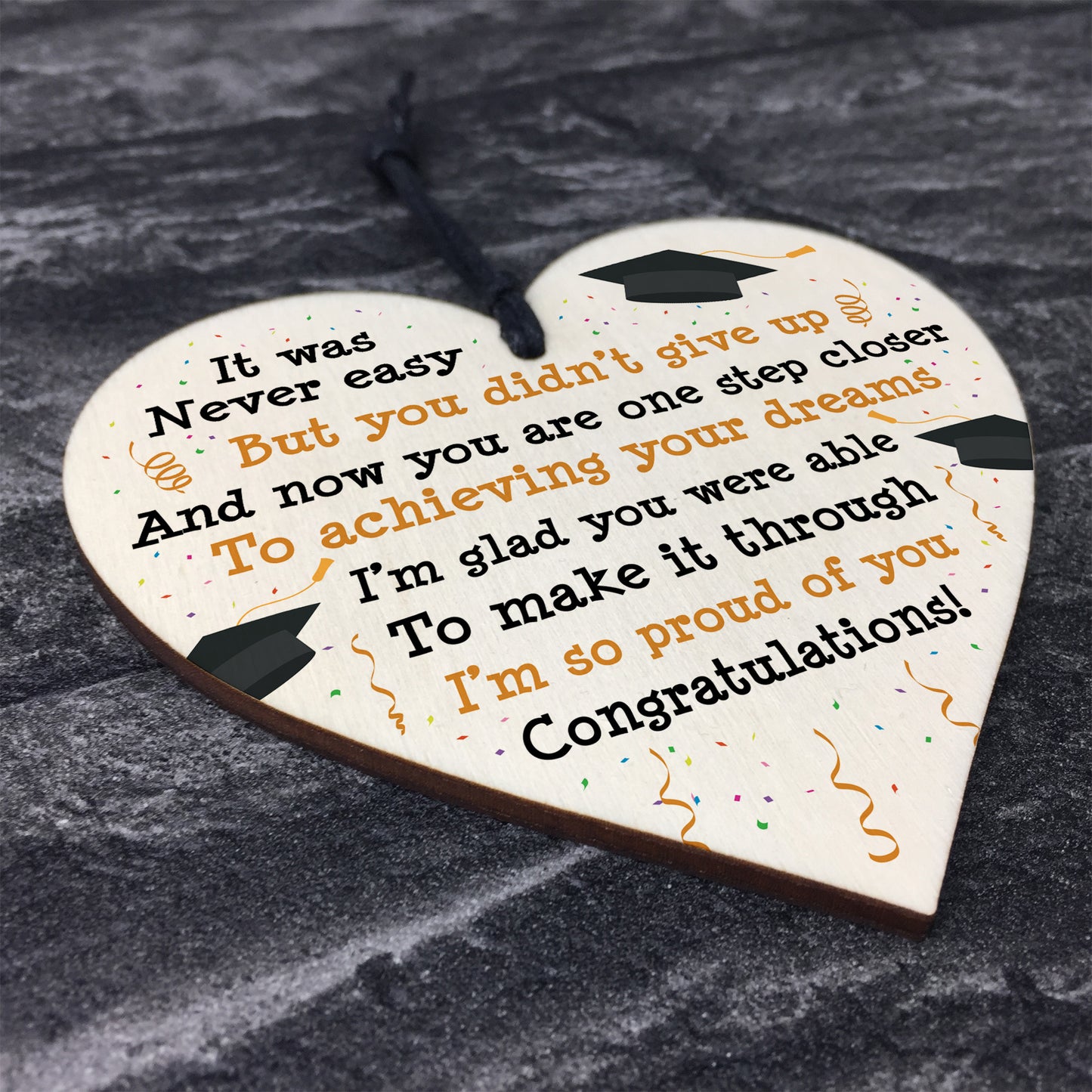 Graduation Gifts Congratulations Wooden Heart Leaving Plaque