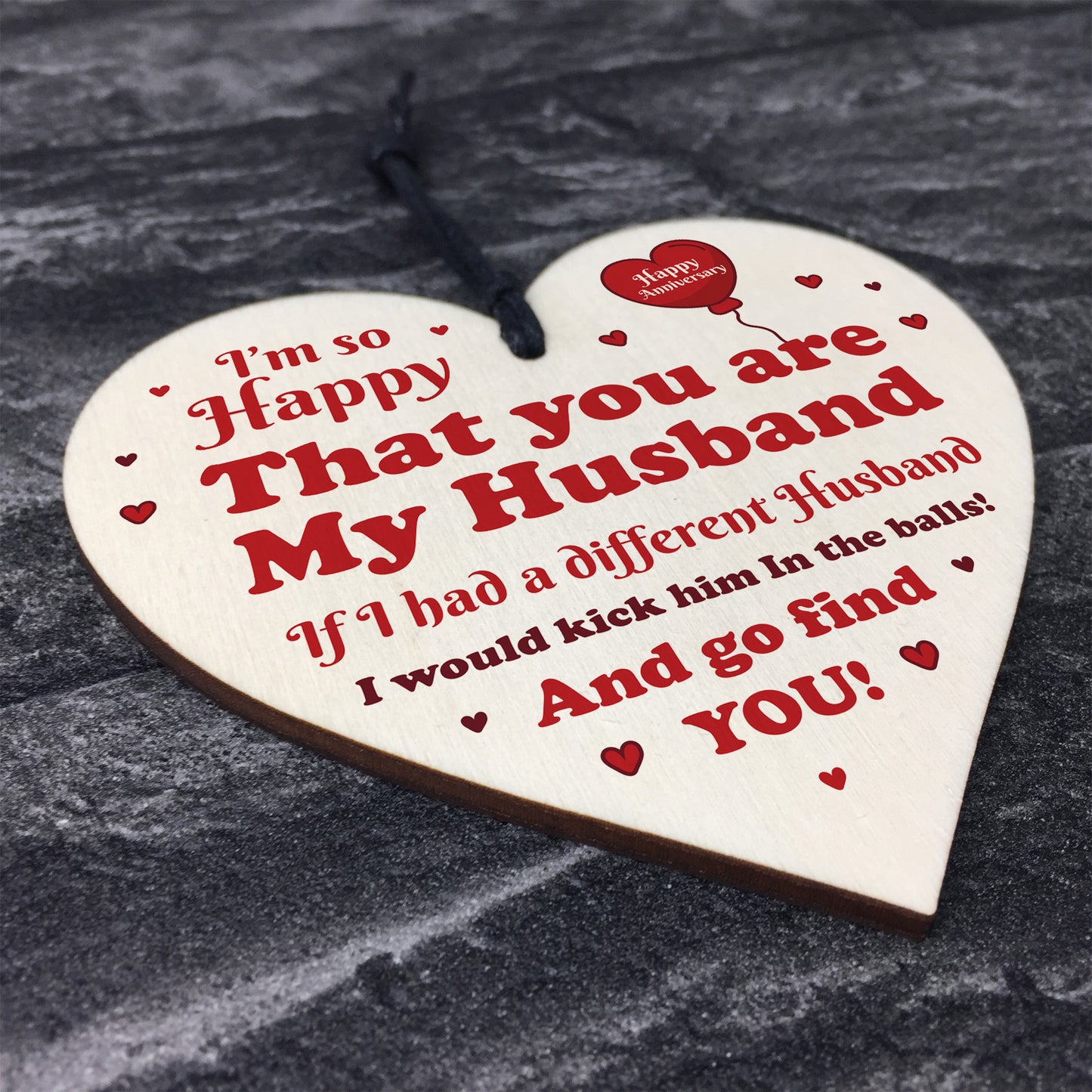 Funny Gift For Husband Wood Heart Anniversary Gift For Husband