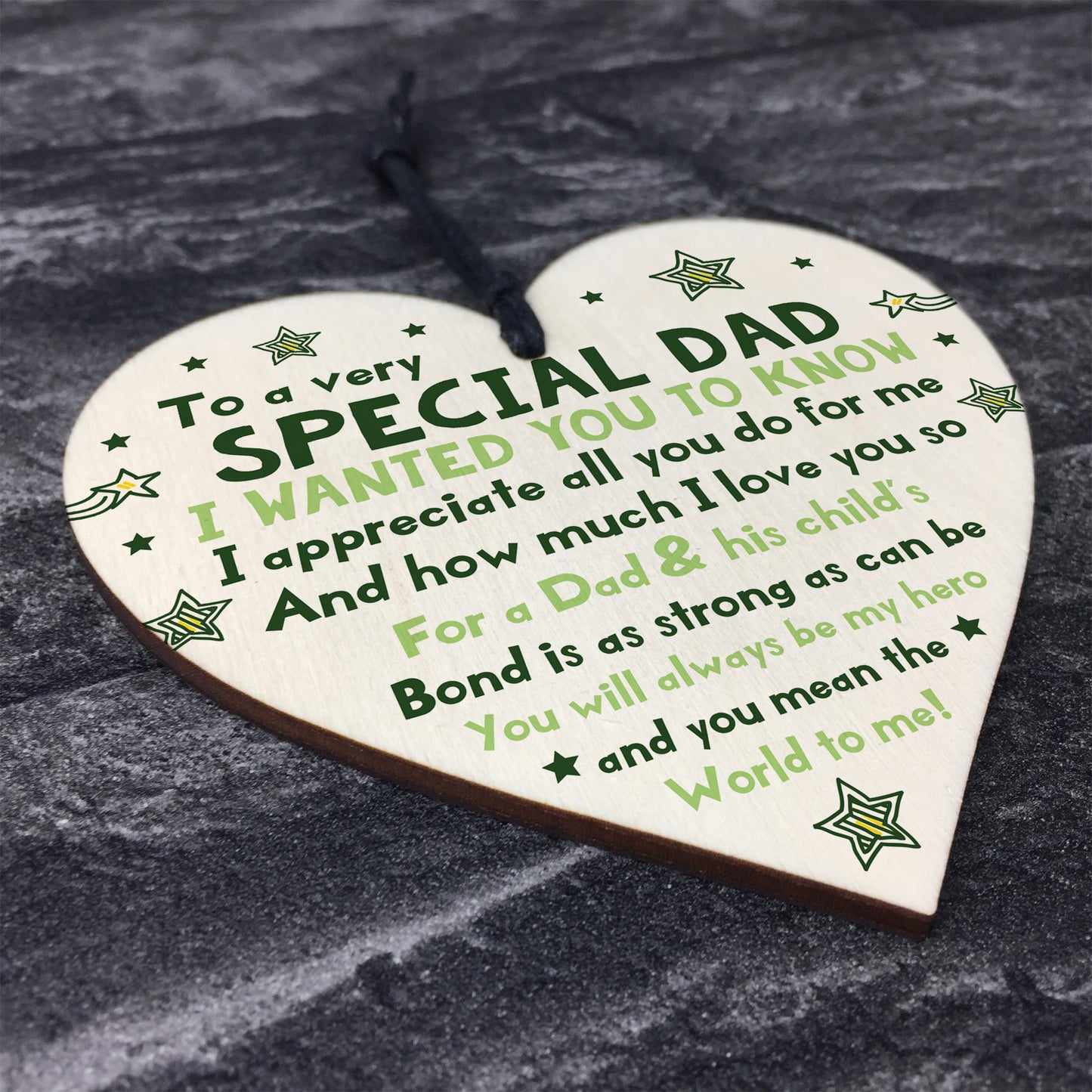 Novelty Gift For Dad Wooden Hanging Heart Gift For Fathers Day
