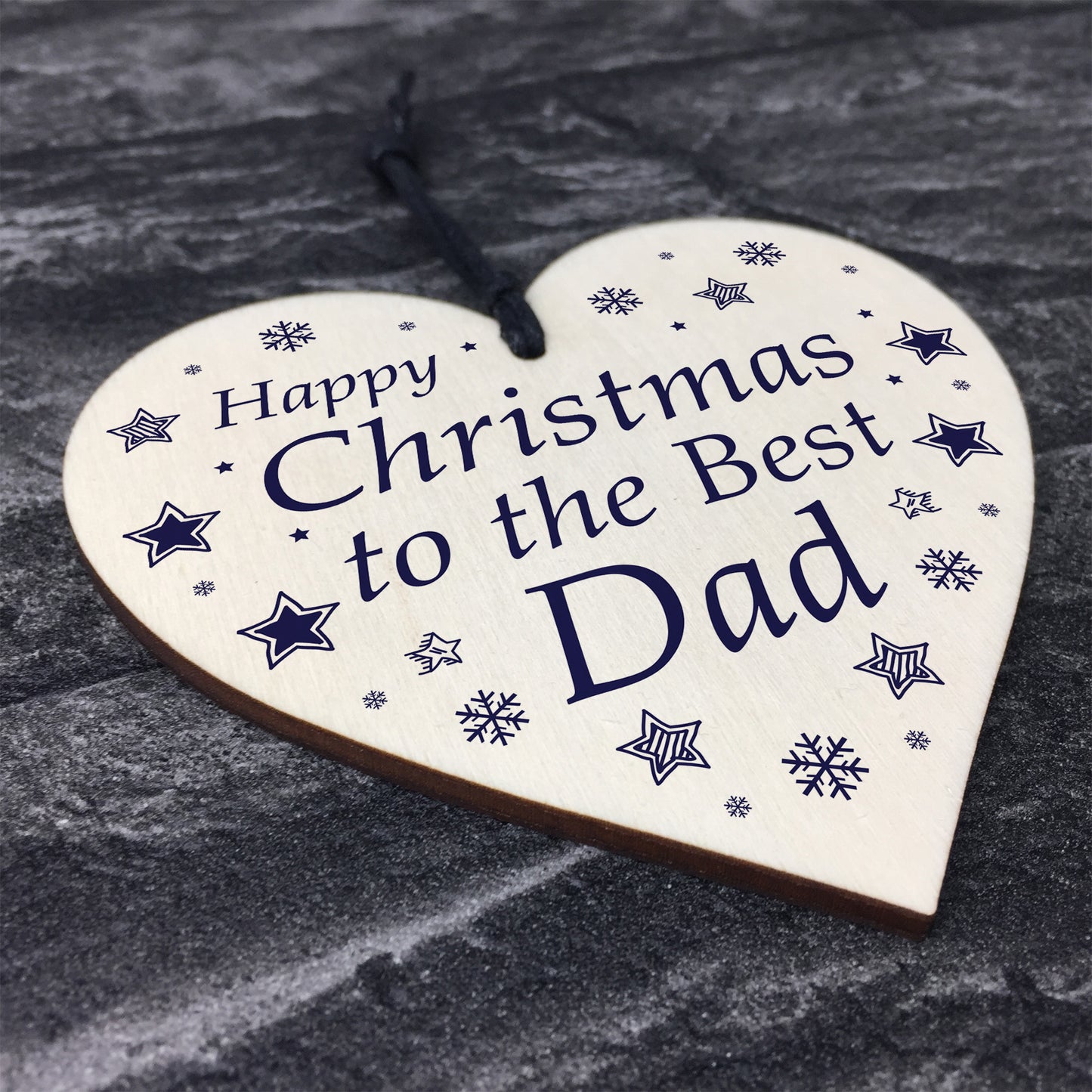 Novelty Dad Christmas Gift Wood Heart Dad Gift From Daughter Son