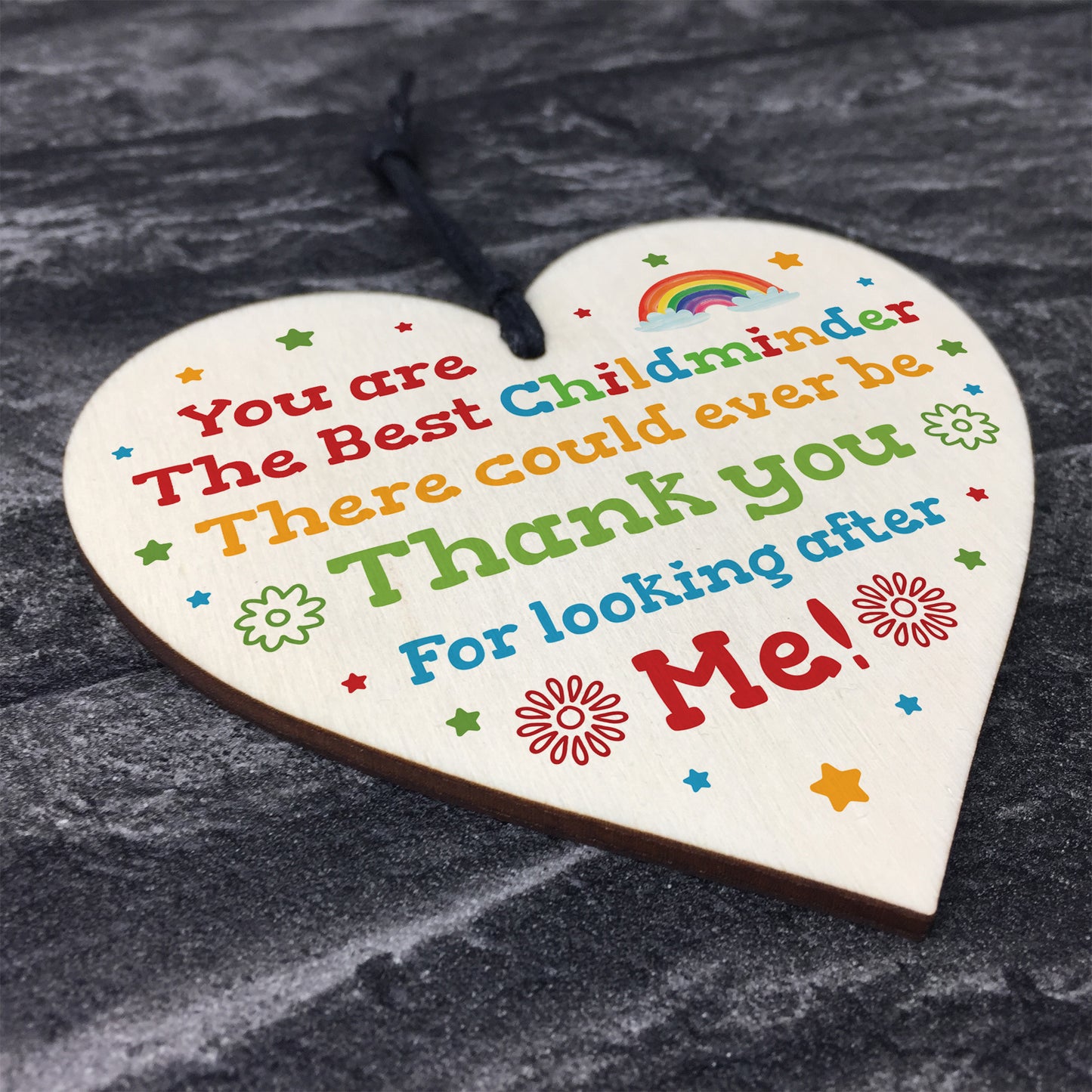 Thank You Childminder Gift Wood Heart Leaving Nursery Teacher