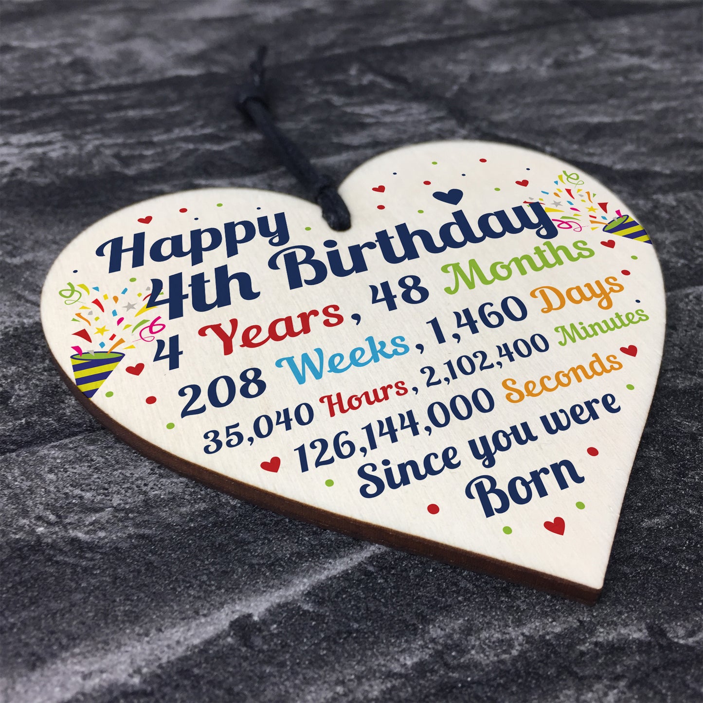 4th Birthday Gifts 4th Birthday Wood Heart Gift For Baby Child