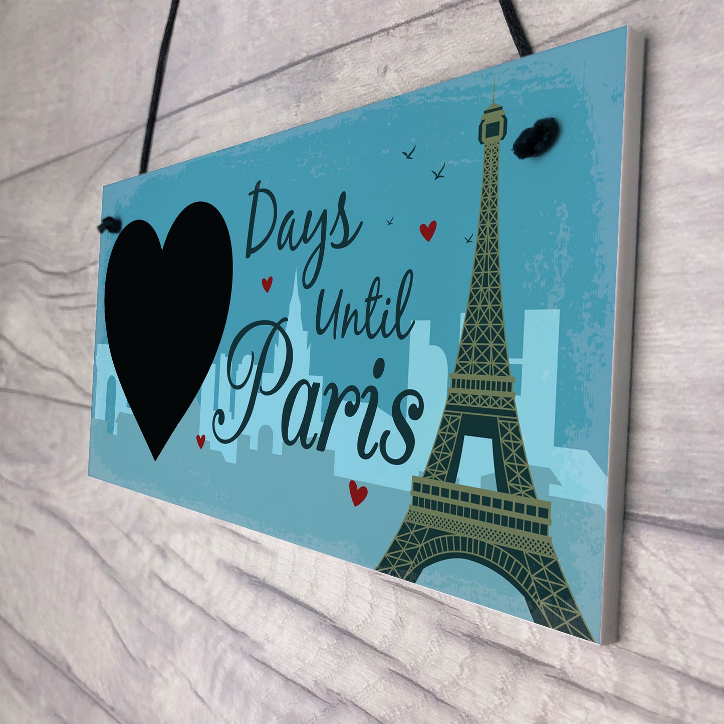 Chalkboard Holiday Countdown To PARIS Hanging Holiday Sign Gifts