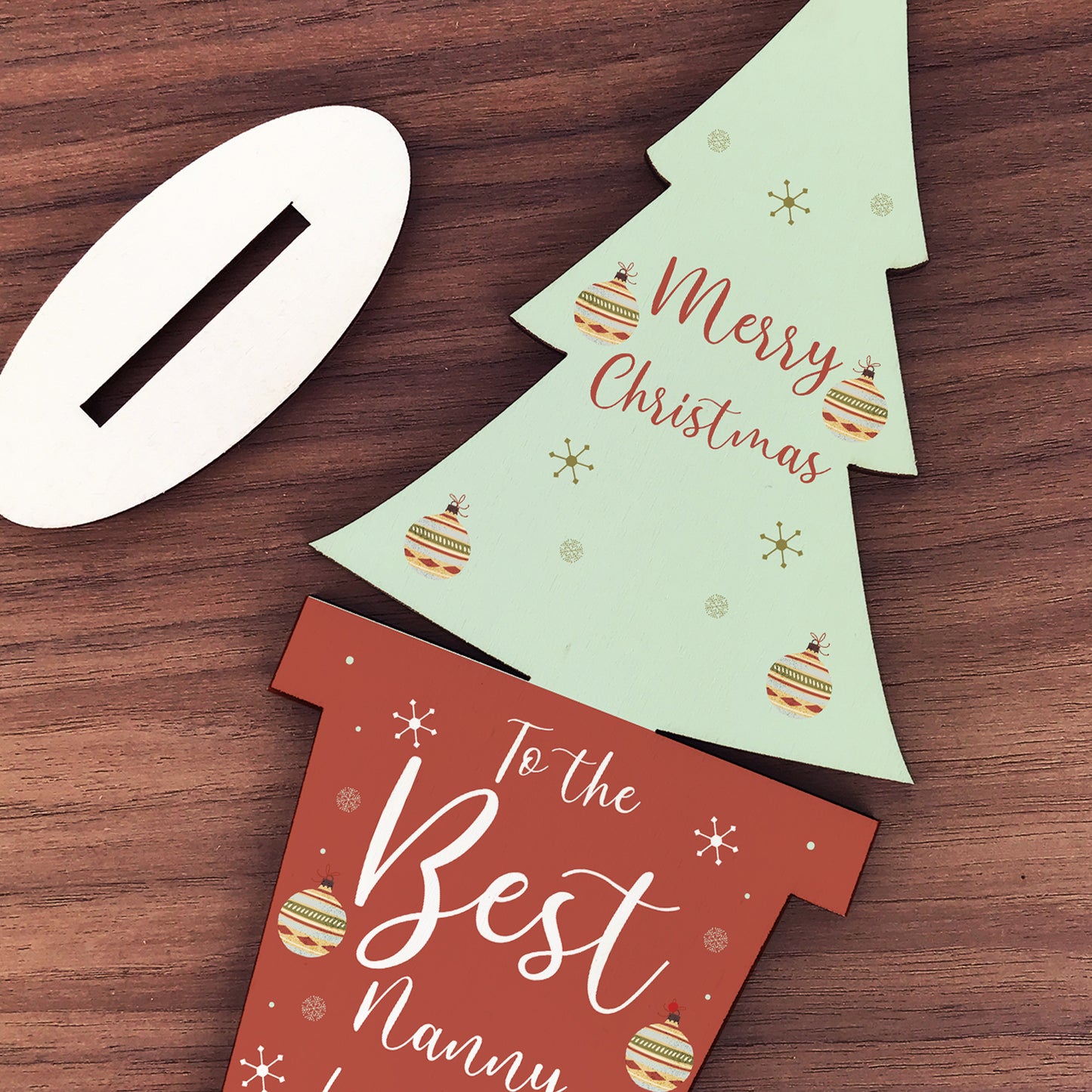 Christmas Gift For Nanny Wood Standing Christmas Tree Gift