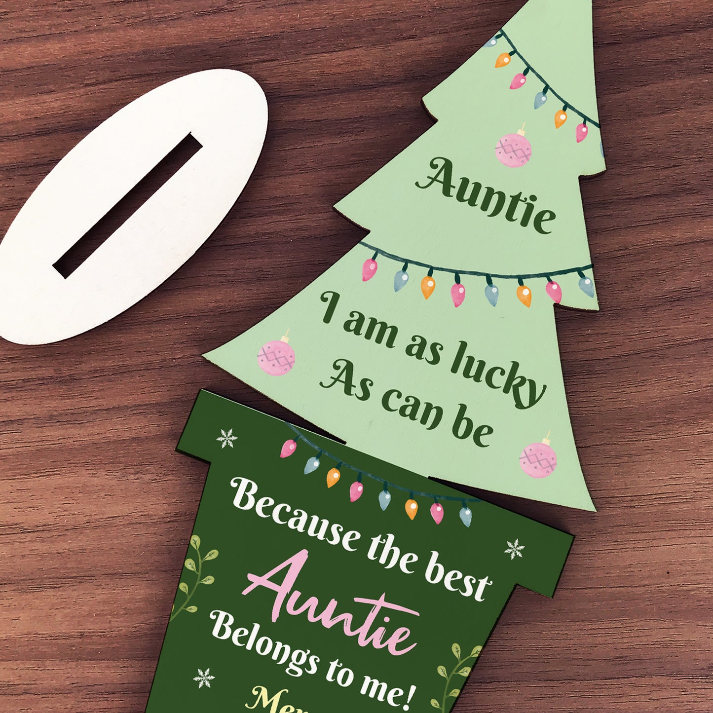 Christmas Gift For Auntie Wooden Christmas Tree Thank You Auntie