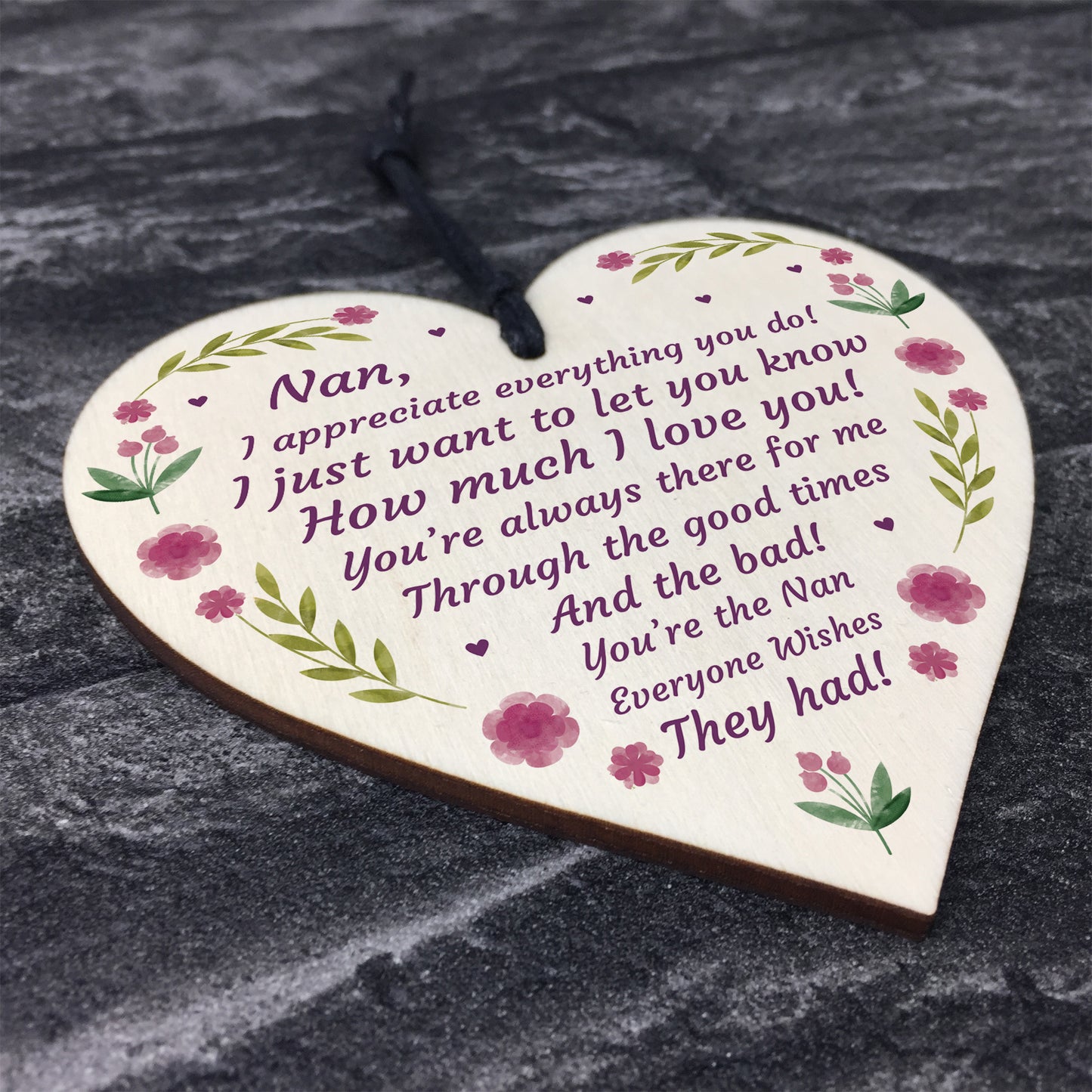 Mothers Day Gift Lockdown Gift for Nan Wooden Heart Thank You