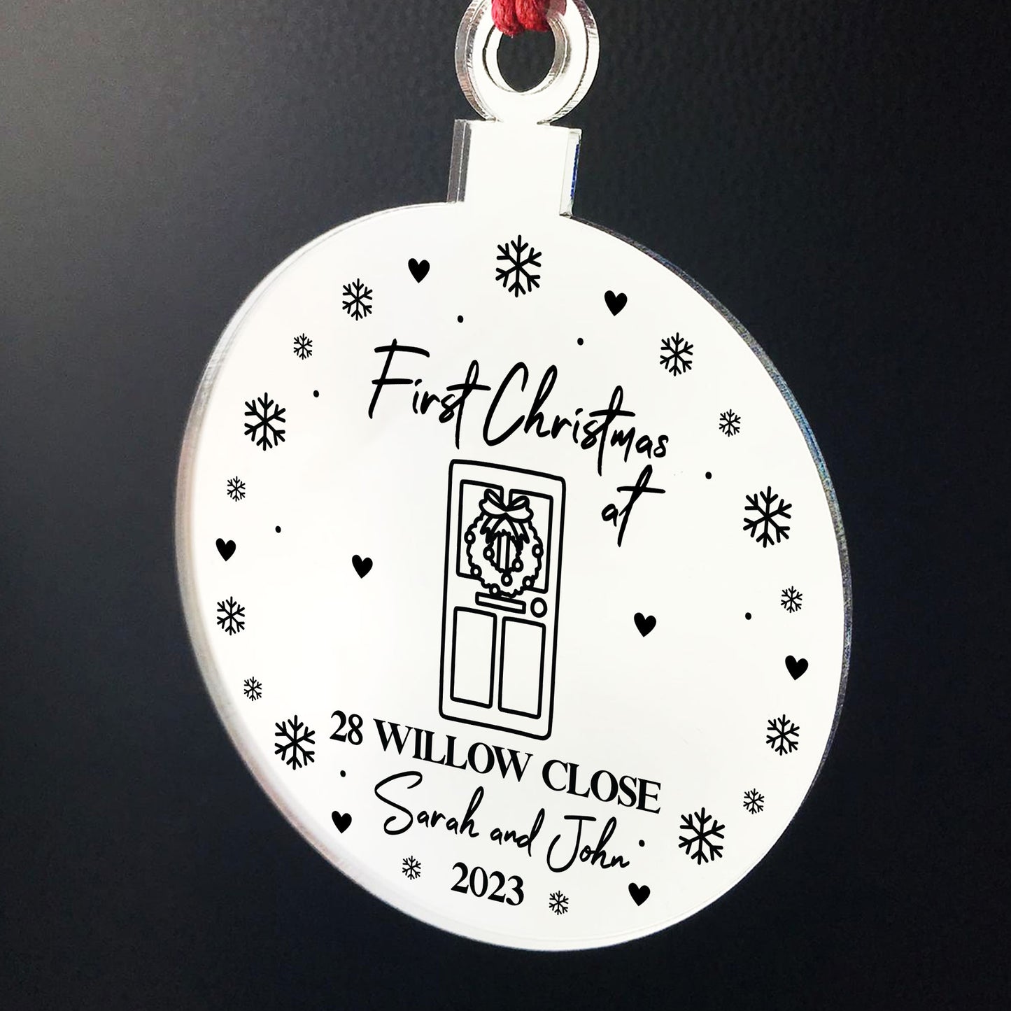 Personalised First Christmas New Home Engraved Bauble