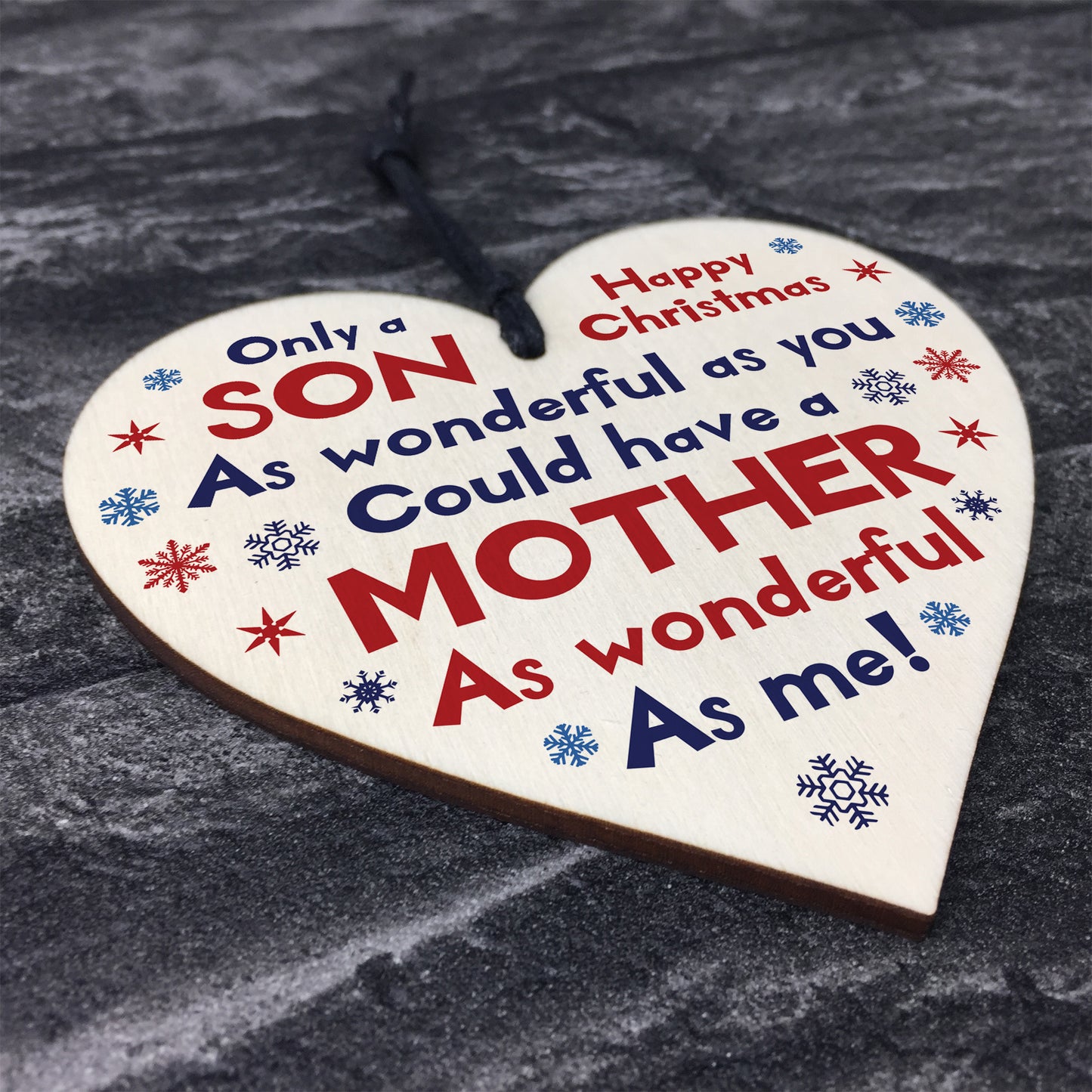 Funny Christmas Gift For Son From Mum Wood Heart Joke Gift