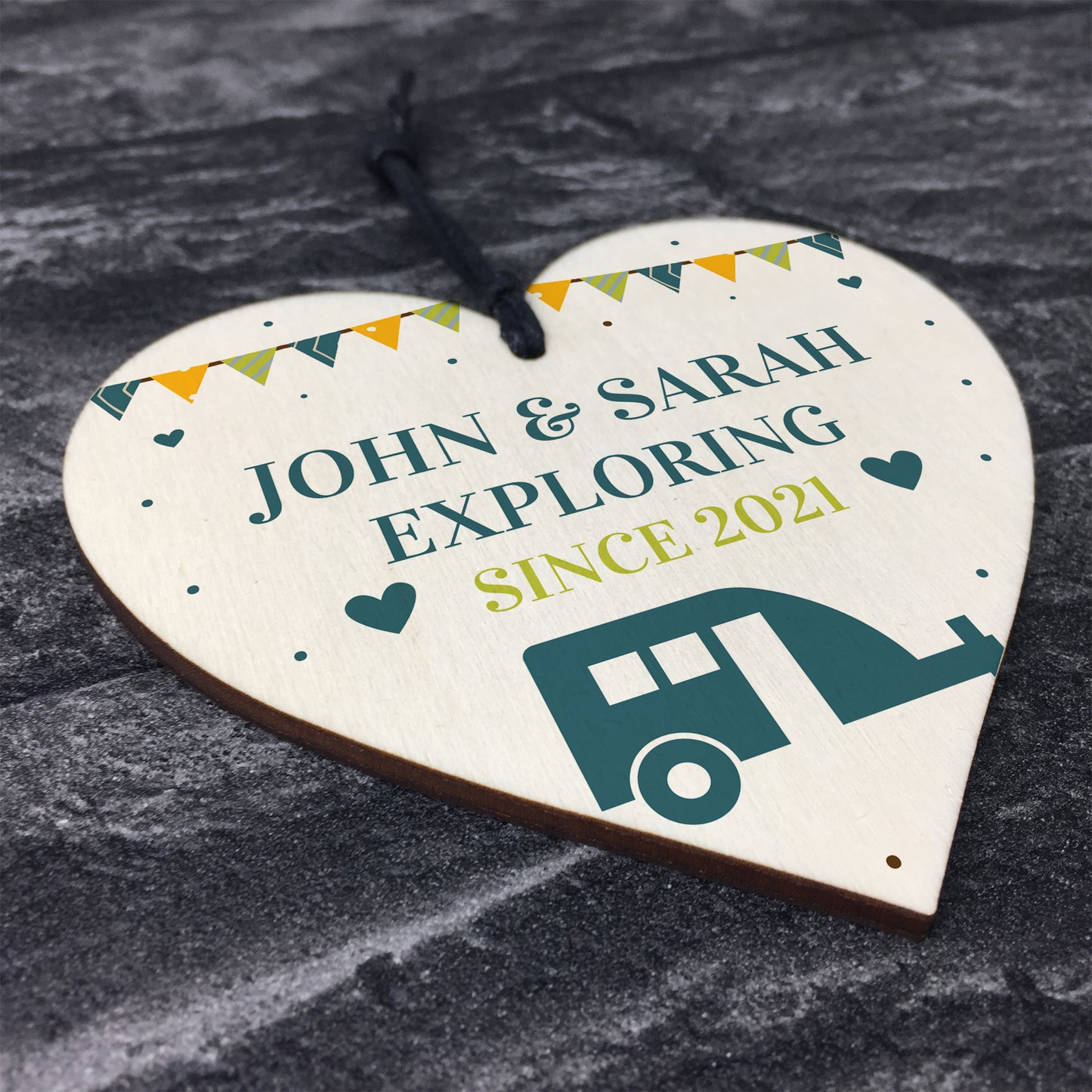 Personalised Caravan Sign Hanging Door Plaque Retirement Gift