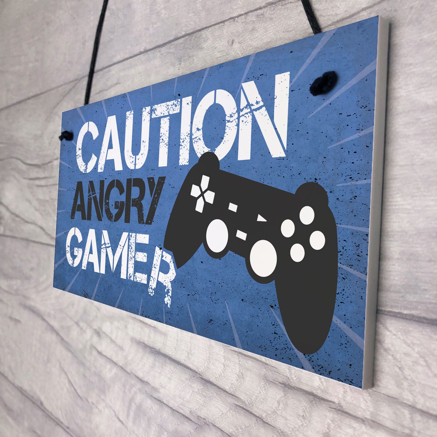Blue Gaming Sign Hanging Door Plaque Gamer Gift Boys Bedroom