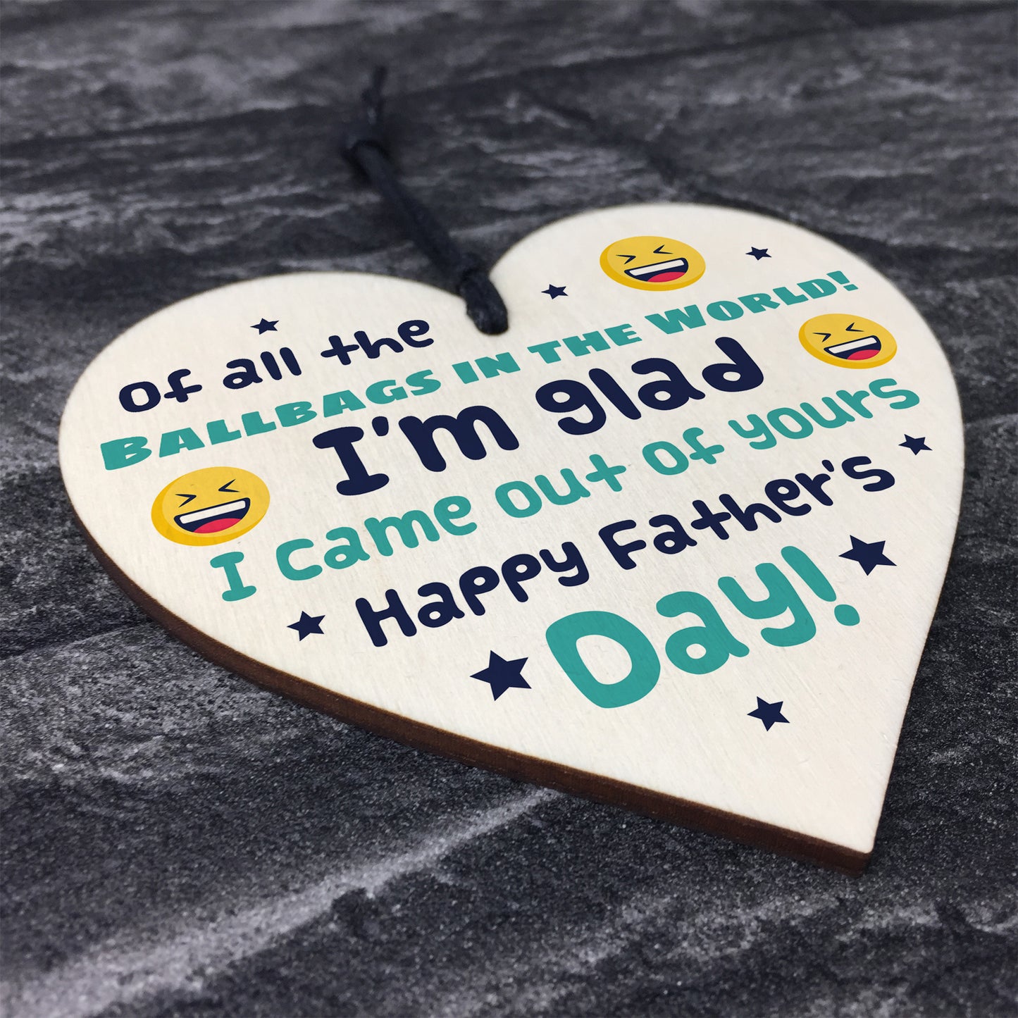 Rude Joke Gift For Dad On Fathers Day Wood Heart Funny Dad Gift