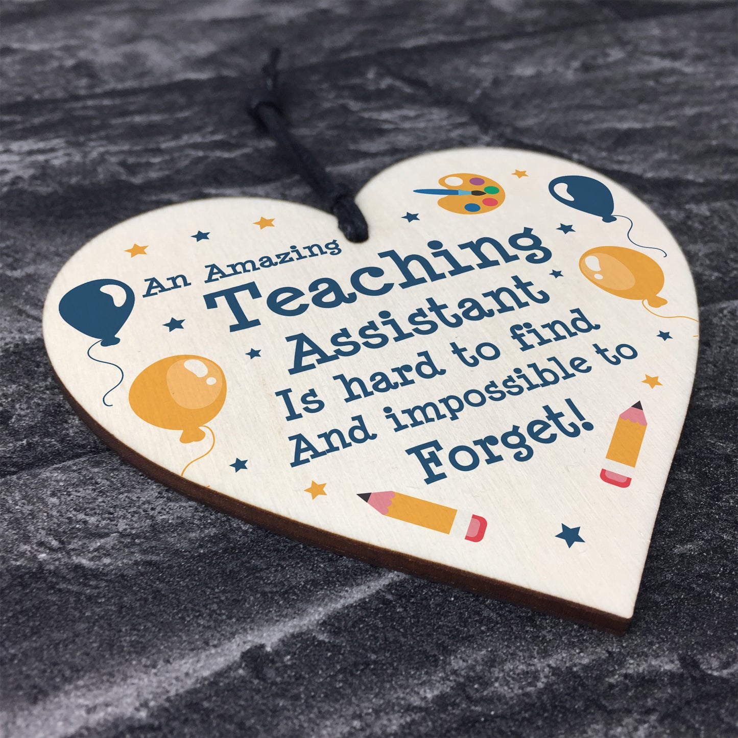 Gift For Teaching Assistant Wood Heart Handmade Thank You