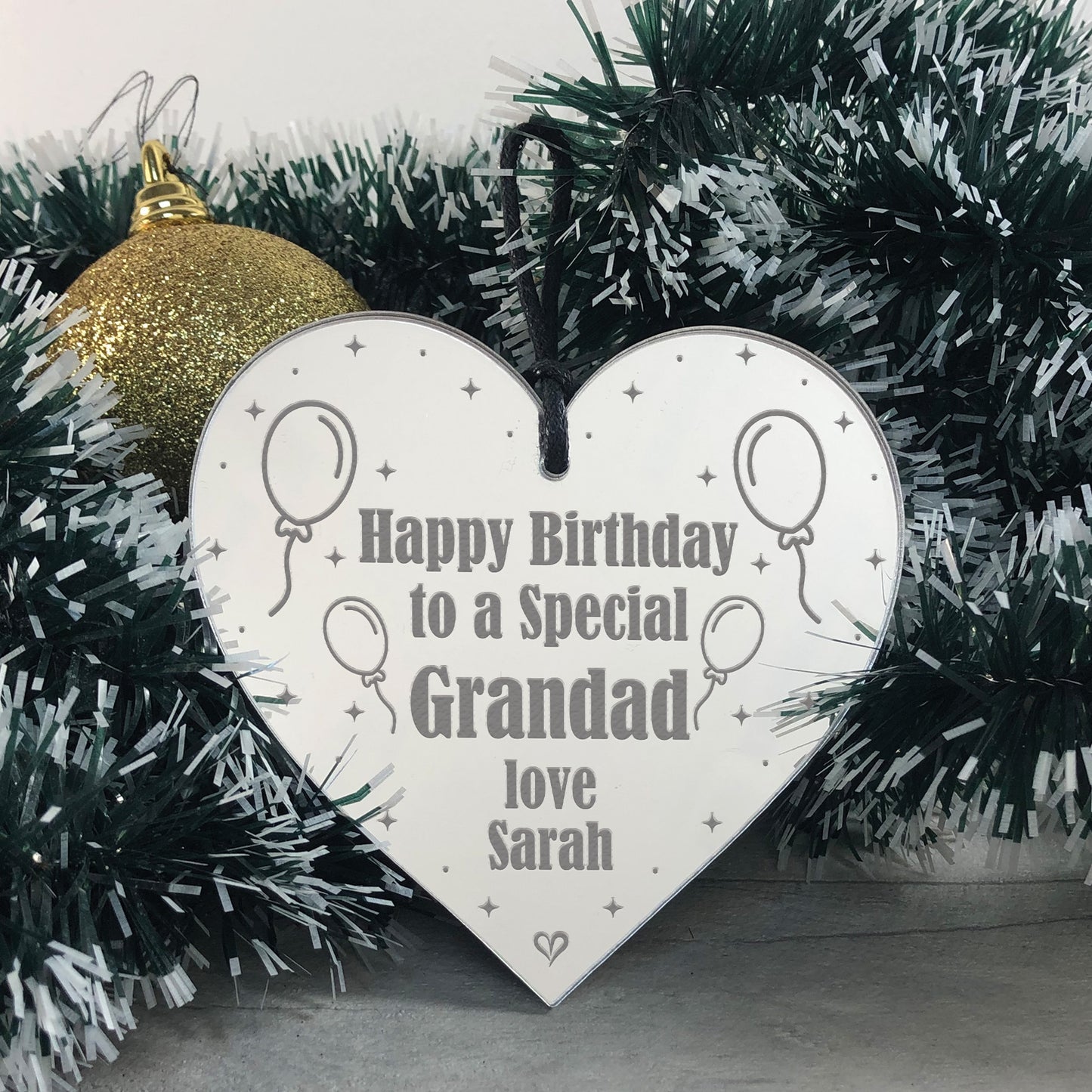 Birthday Gift For Grandad Personalised Engraved Heart Gift