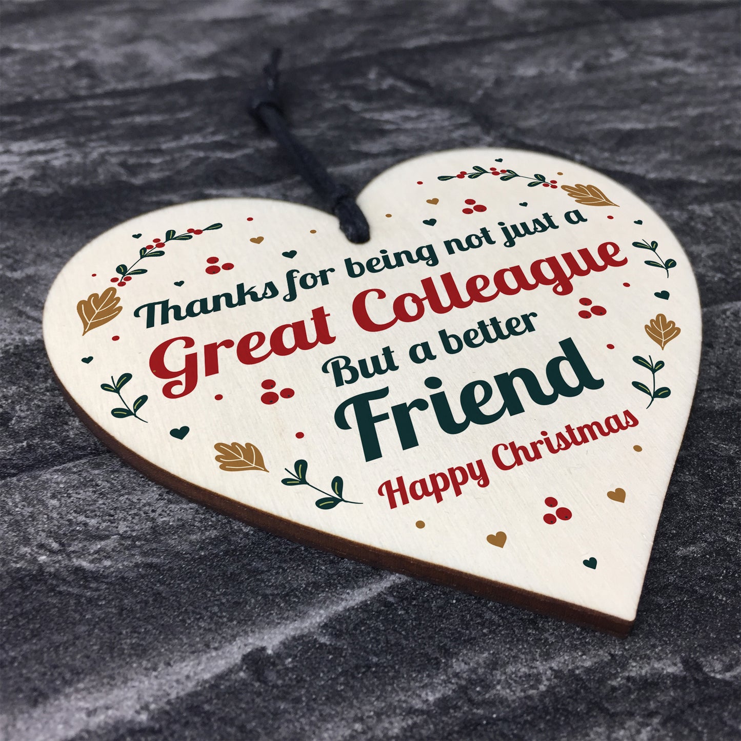 Christmas Gift For Colleague Novelty Friendship Gift Wood Heart