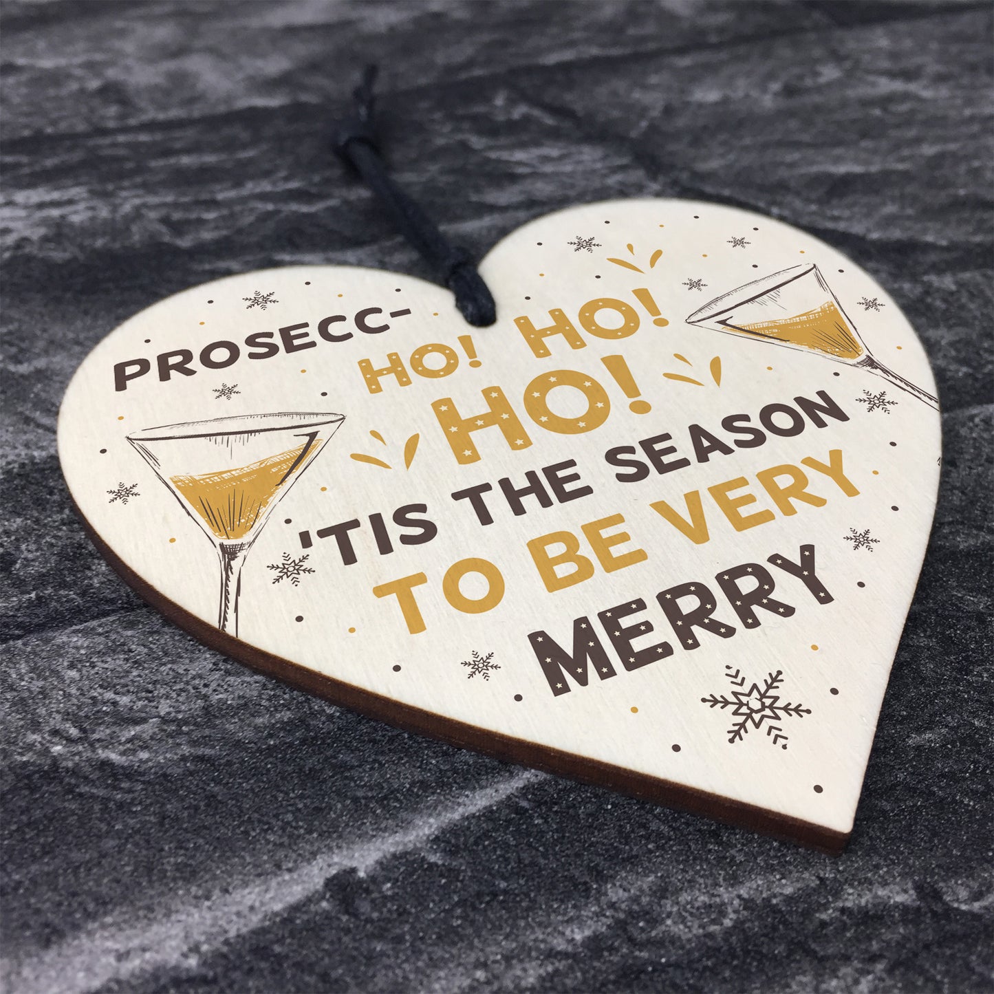 Funny Christmas Alcohol Gift Wood Heart Alcohol Prosecco Gift