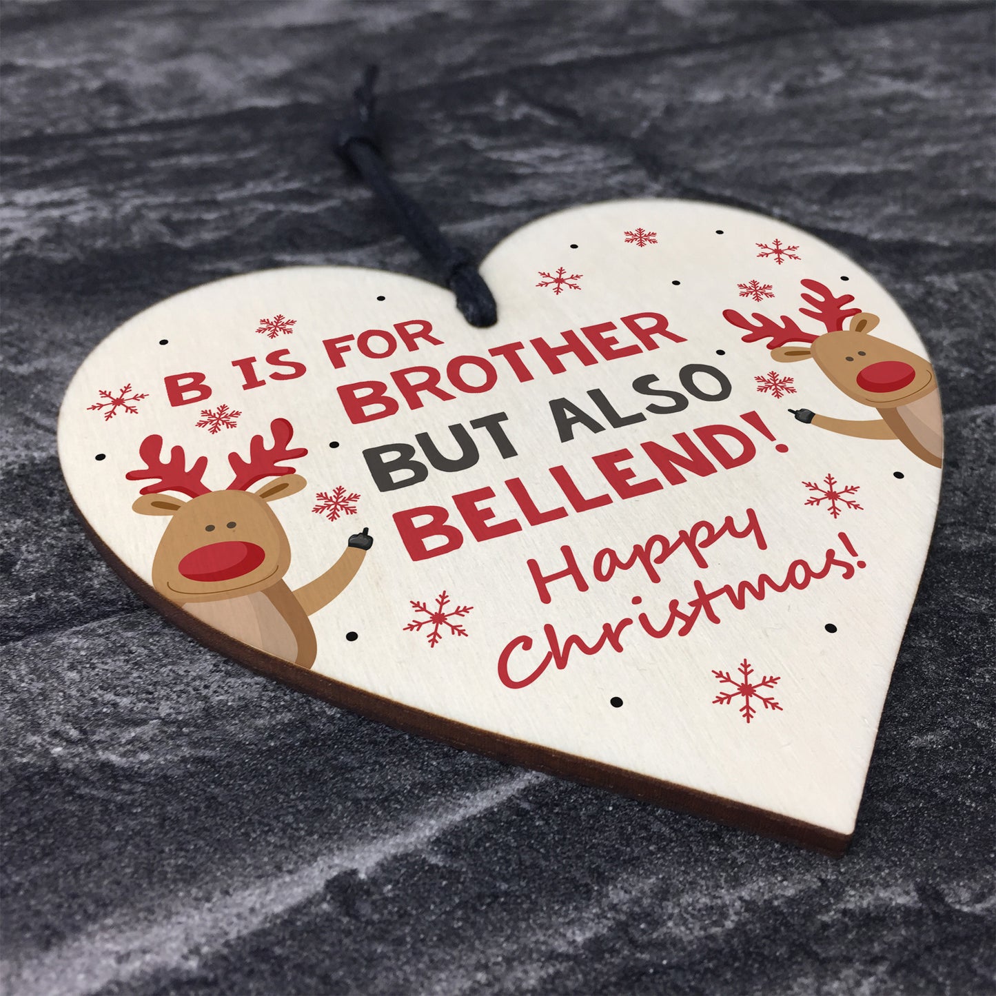 Novelty Brother Gift Wood Heart Brother Christmas Gift