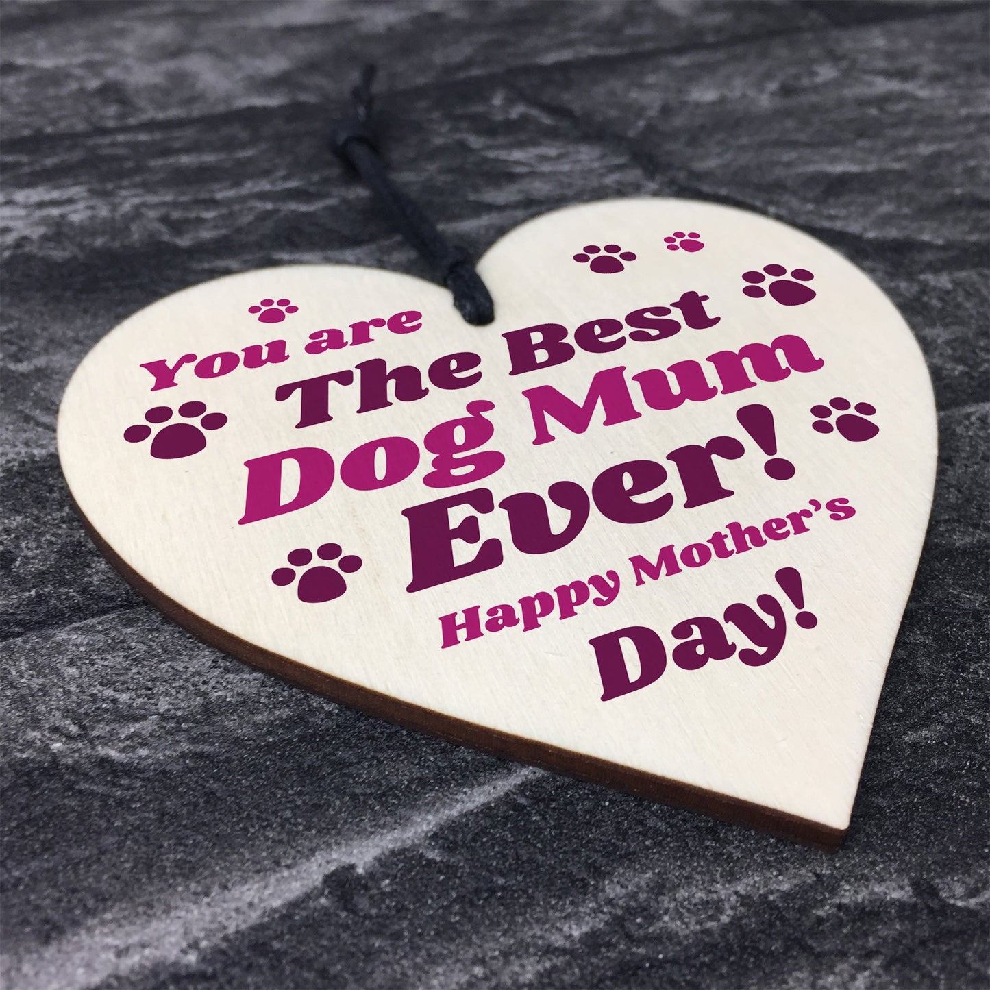 Funny Mothers Day Gift For Best Dog Mum Heart Gift From Dog