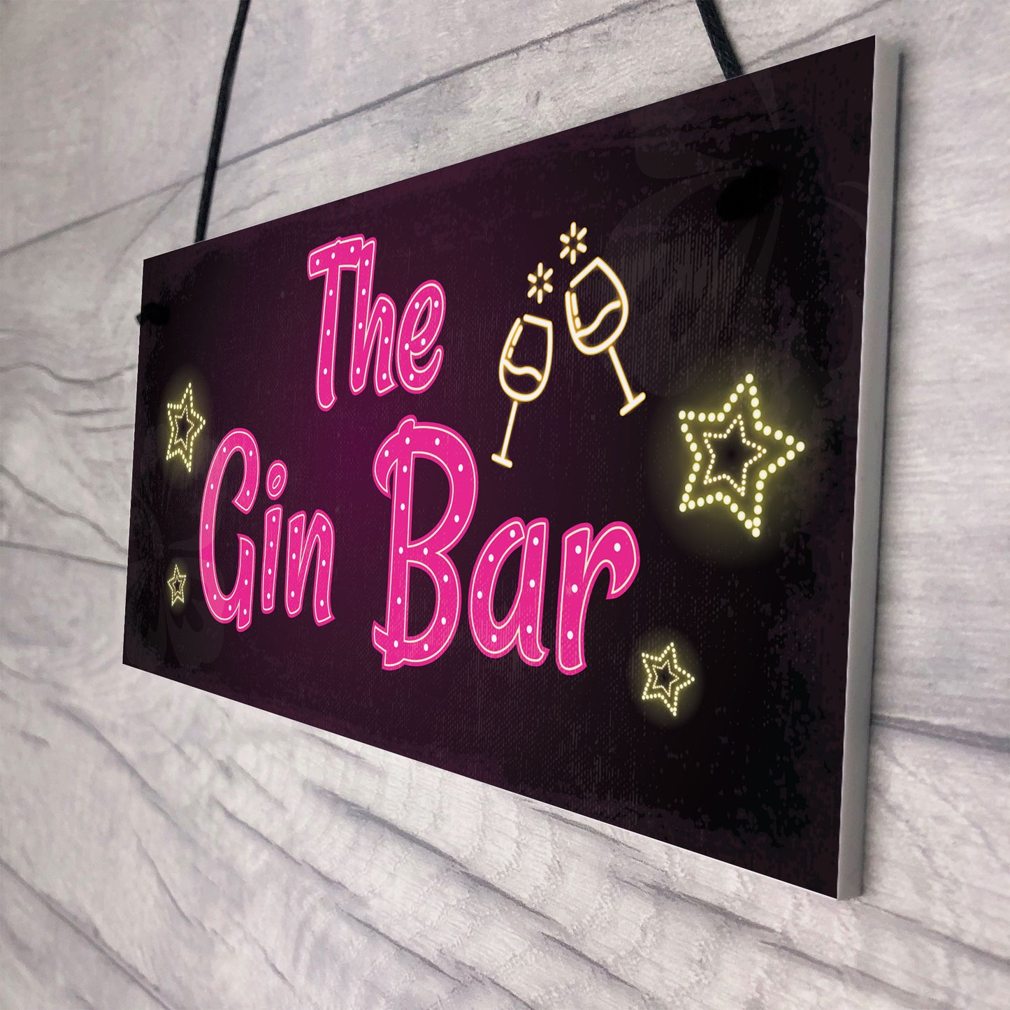 Novelty Gin Bar Sign Neon Effect Home Bar Man Cave Kitchen Sign