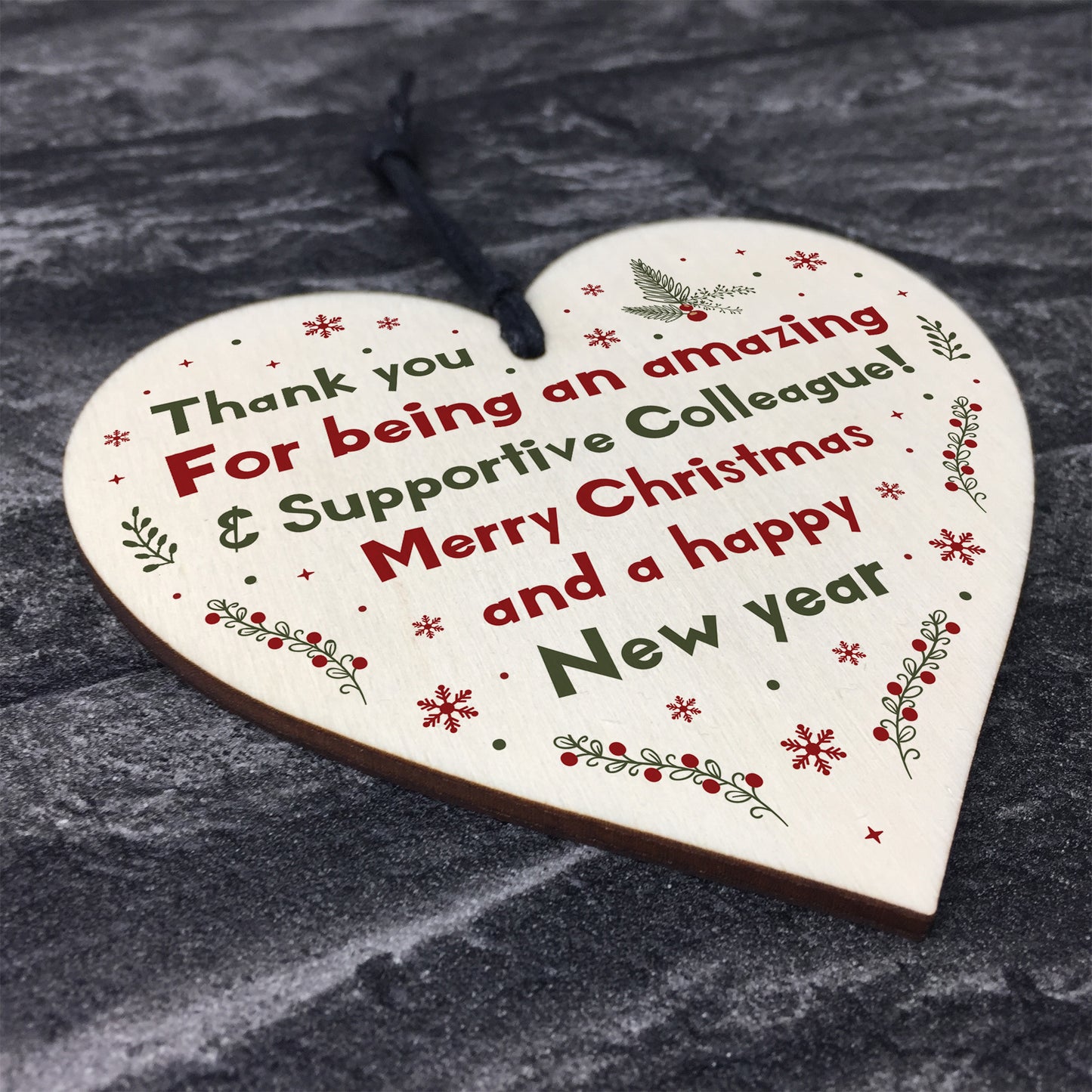 Novelty Colleague Gifts For Christmas Wooden Heart Keepsake Gift