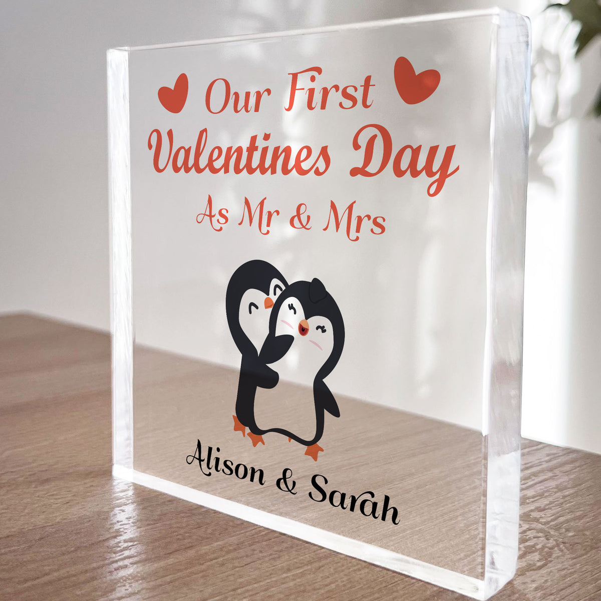 Personalised 1st Valentines As Mr And Mrs Plaque Gift For Wufe