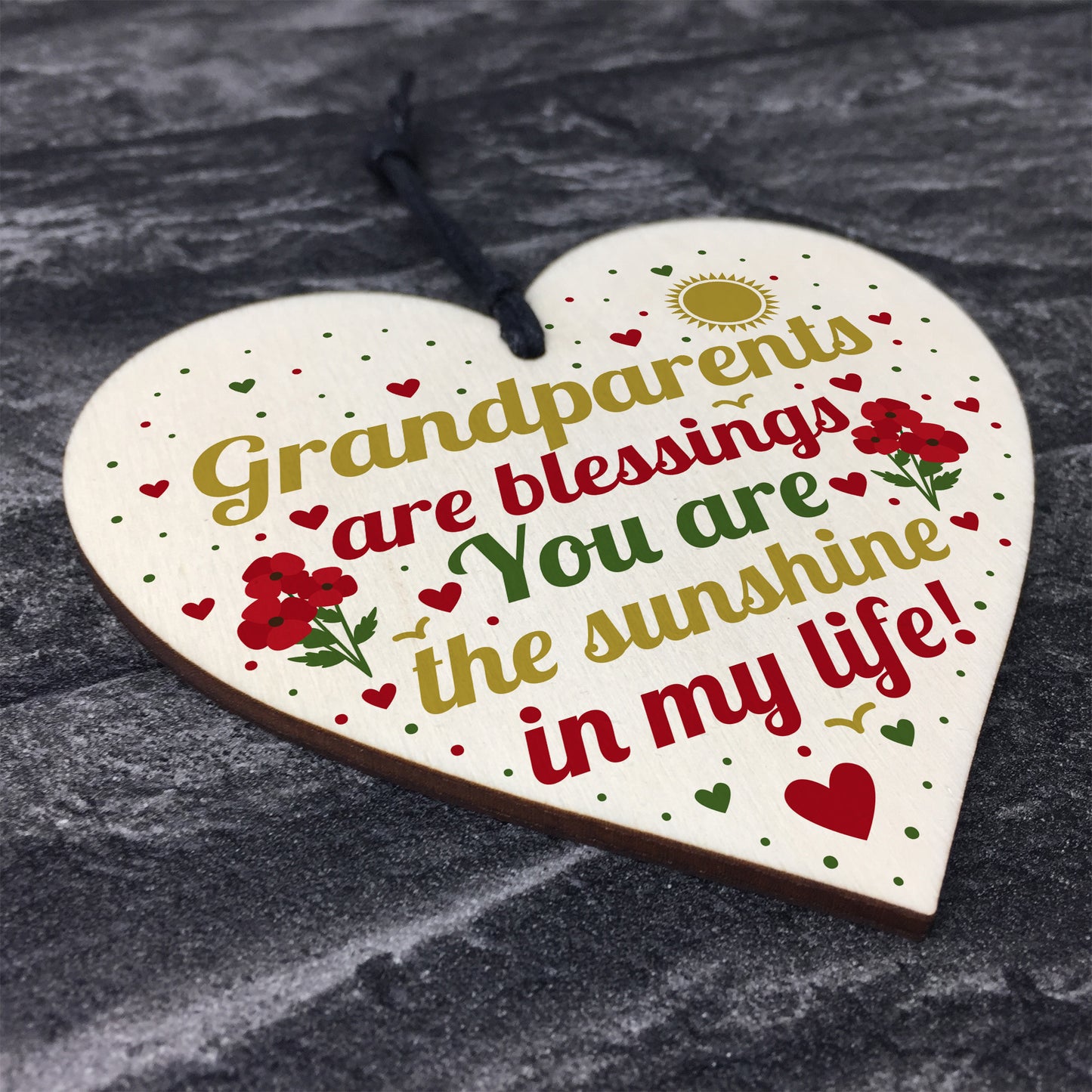 Gifts For Grandparents Wood Heart Grandma Grandpa Nan Grandad