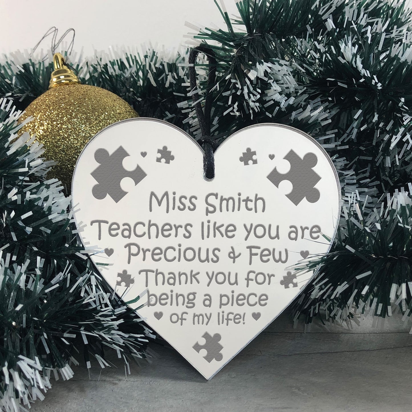 Personalised Teacher Heart Plaque Engraved Teacher Assistant