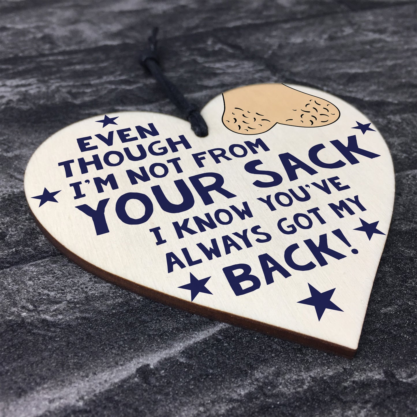 Stepdad Christmas Birthday Gift Wood Heart Humor Funny Gift