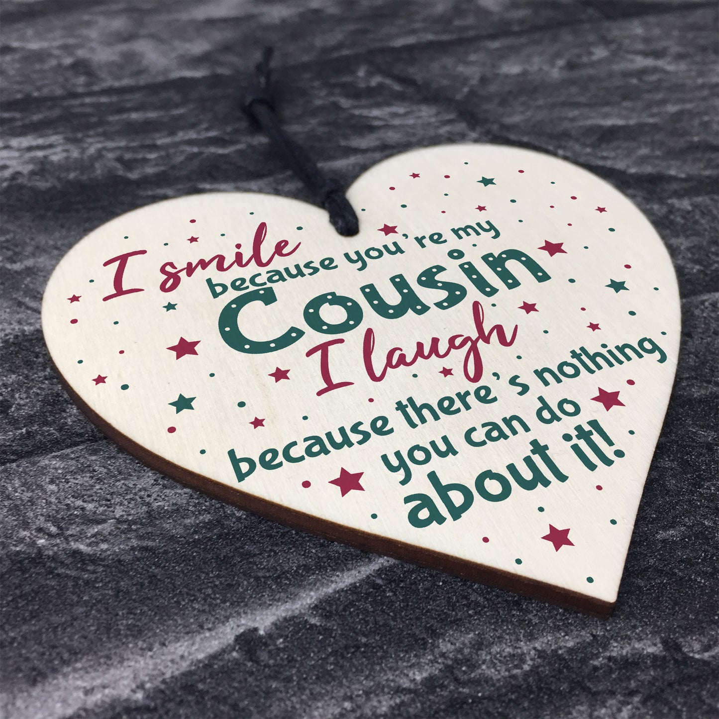 Novelty Cousin Family Friend Gift Wood Heart Thank You Keepsake