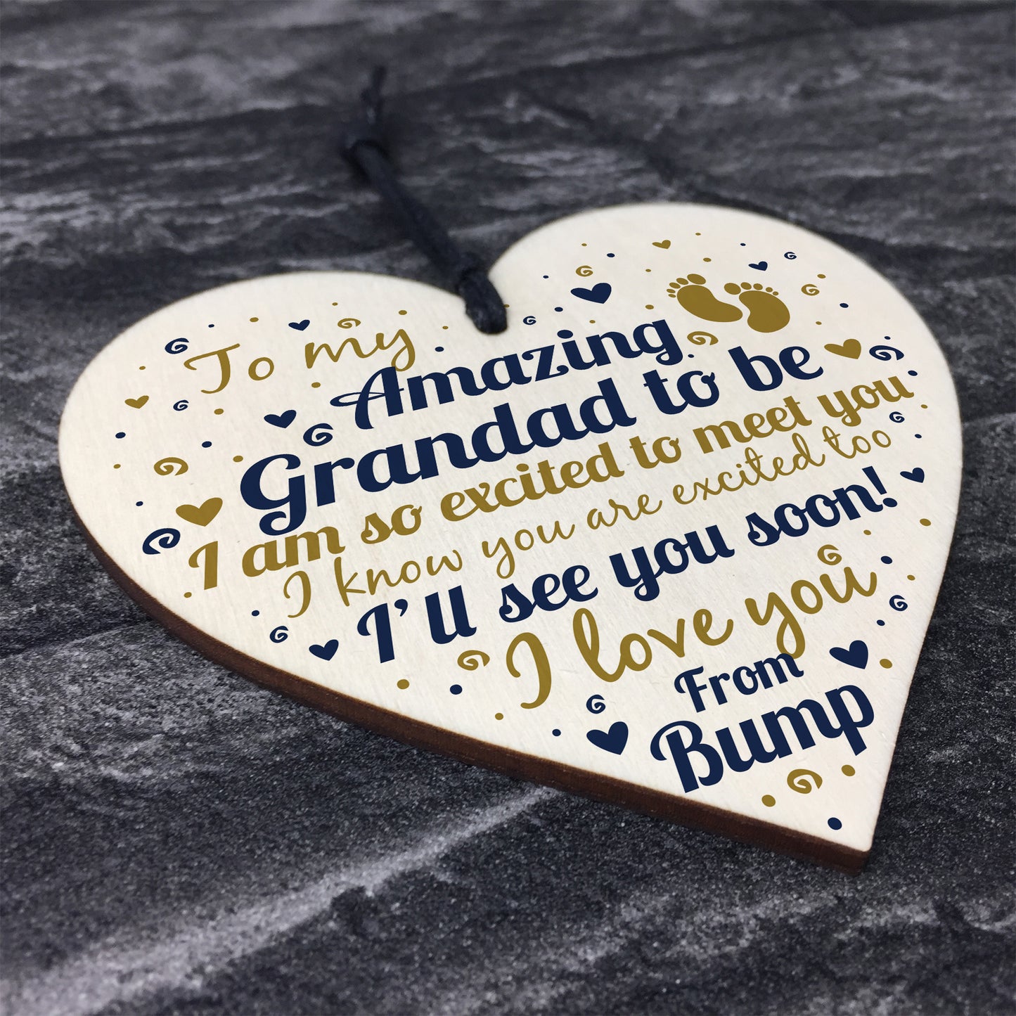 Grandad To Be Heart Baby Announcement For Dad New Baby Gifts