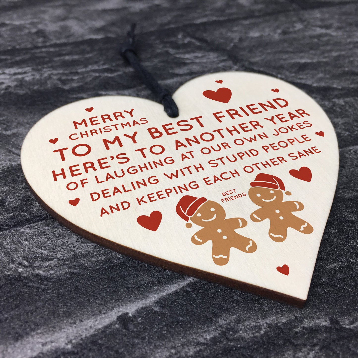 Friendship Gift Funny Christmas Gift For Friend Wood Heart