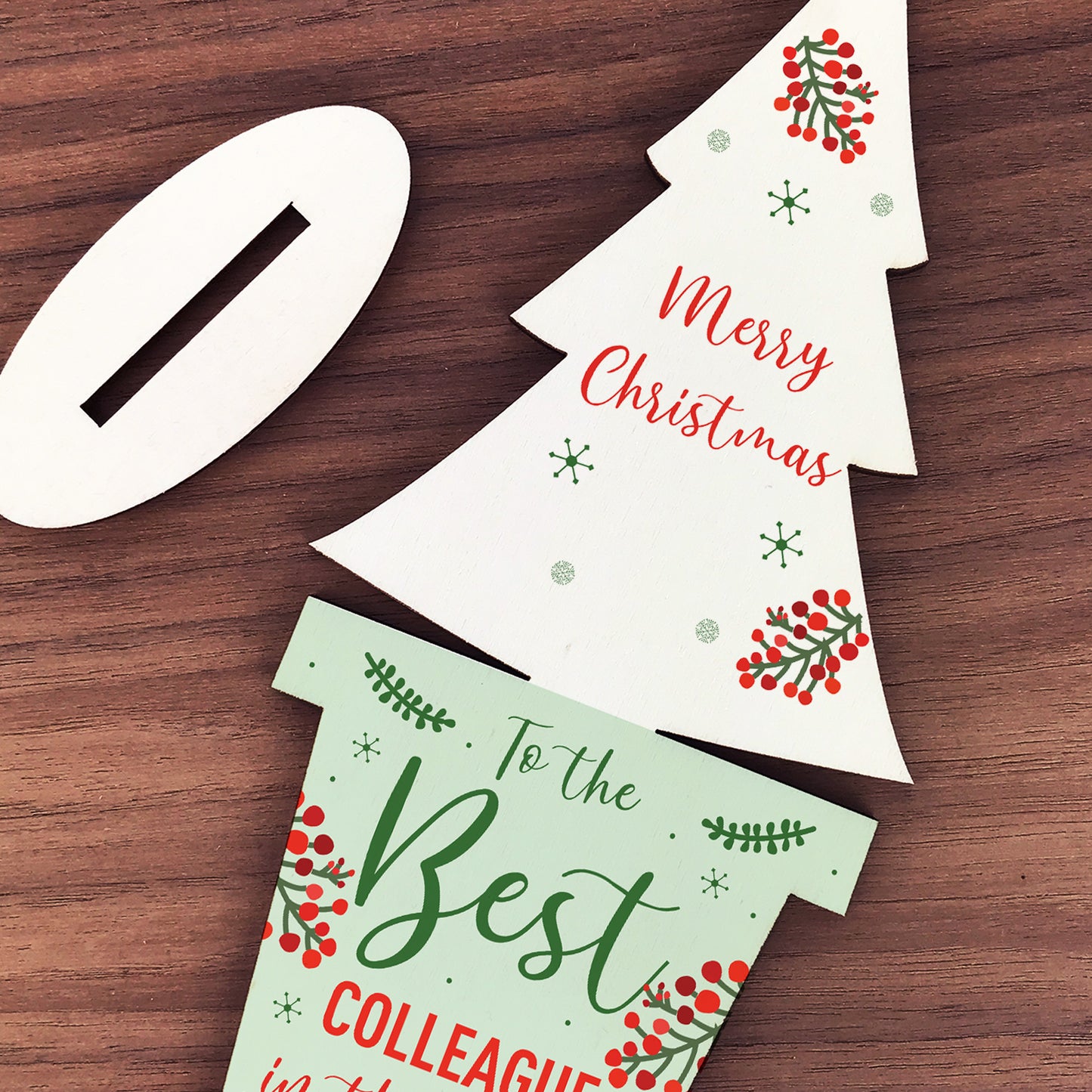 Christmas Gift For Colleague Wooden Christmas Tree Decoration