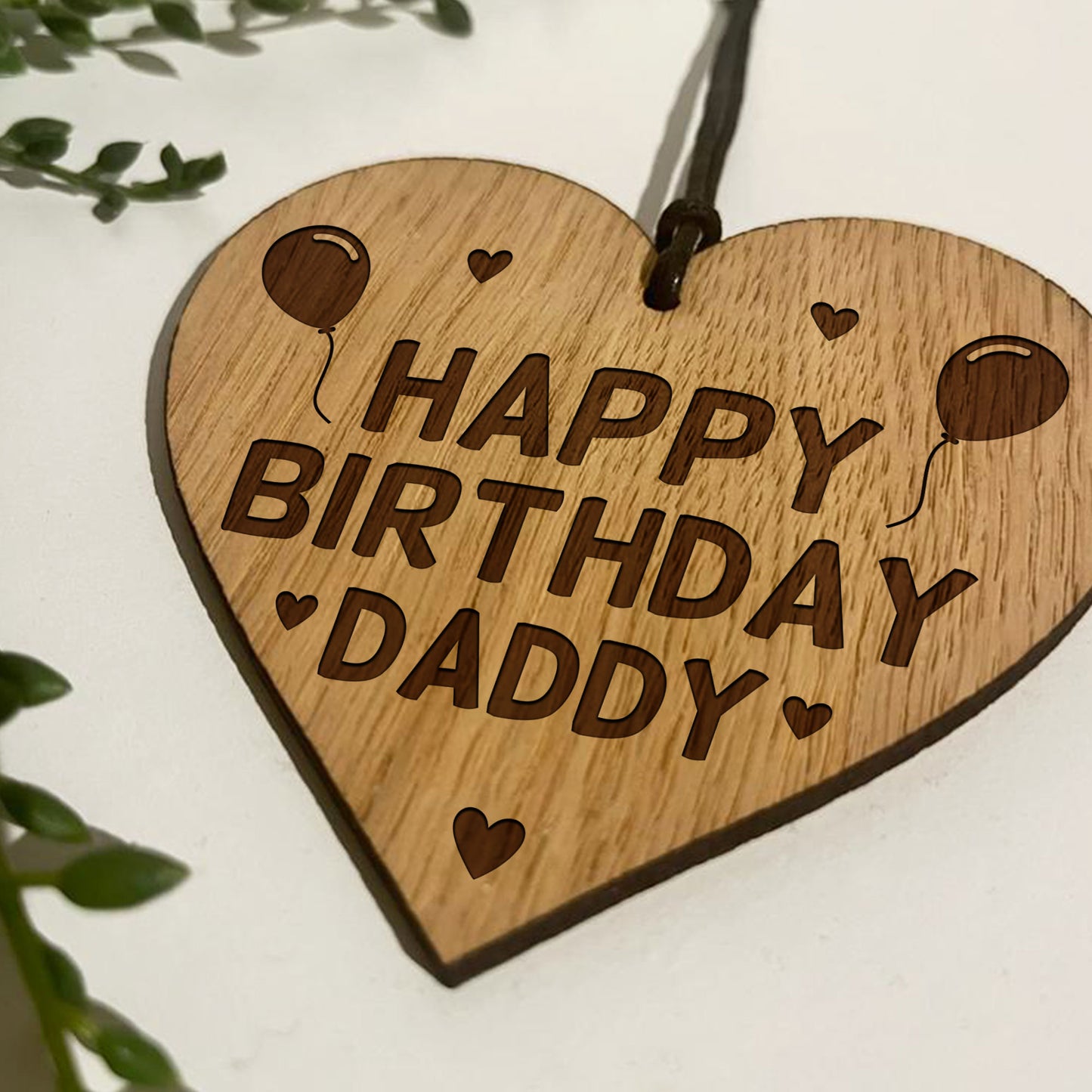 Birthday Gift For Daddy Wood Engraved Heart 30th 40th 50th