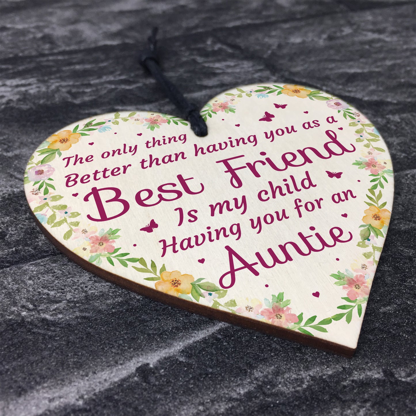 Best Friend Gifts Childs Auntie Gifts Wood Heart Sign Christmas