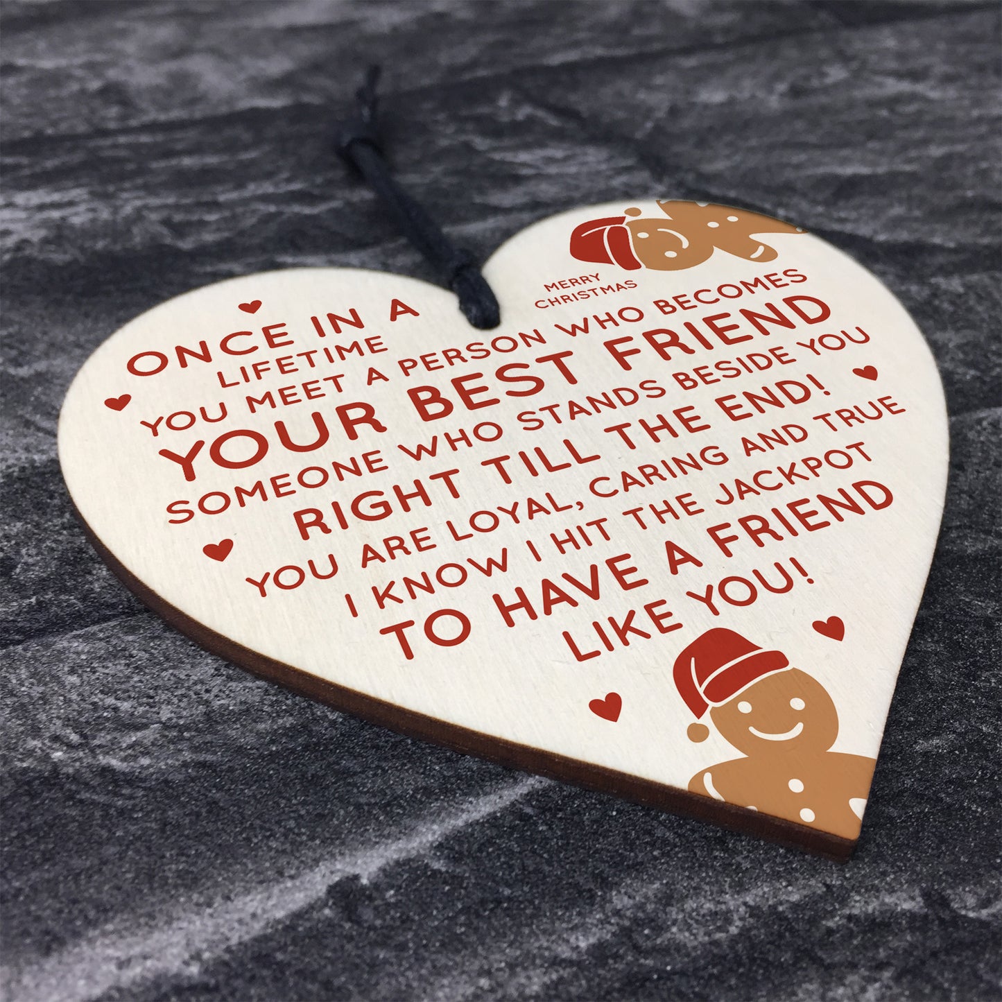 Best Friend Poem Wood Heart Sign Christmas Decoration Friend