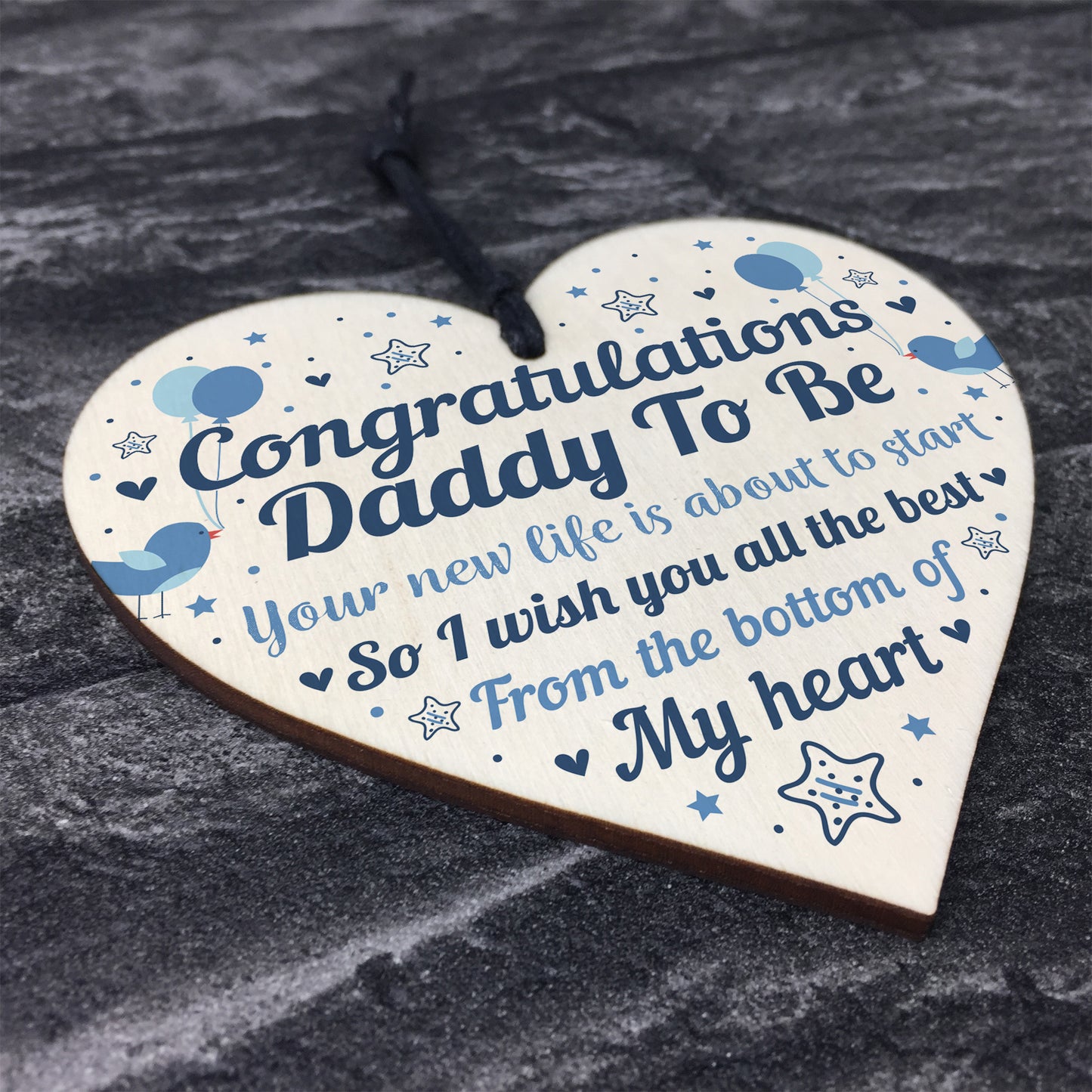 Daddy To Be Gift Wooden Heart Congratulations Gift Baby Shower