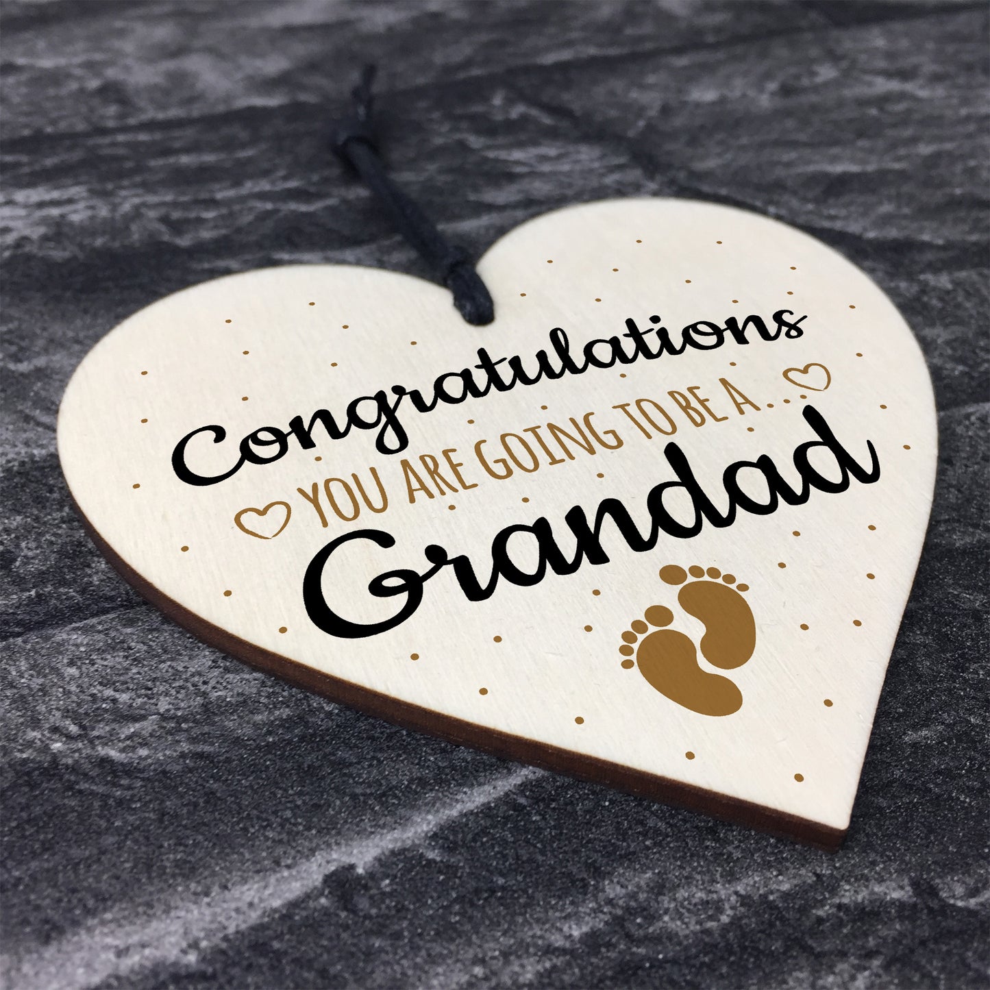 Handmade Pregnancy Announcent Gift Heart Congratulations Grandad