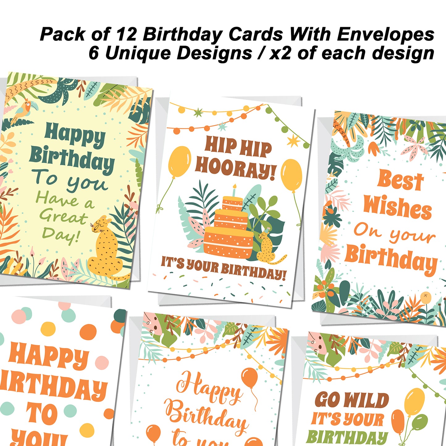 Birthday Card Pack of 12 Happy Birthday Cards For Girls Women