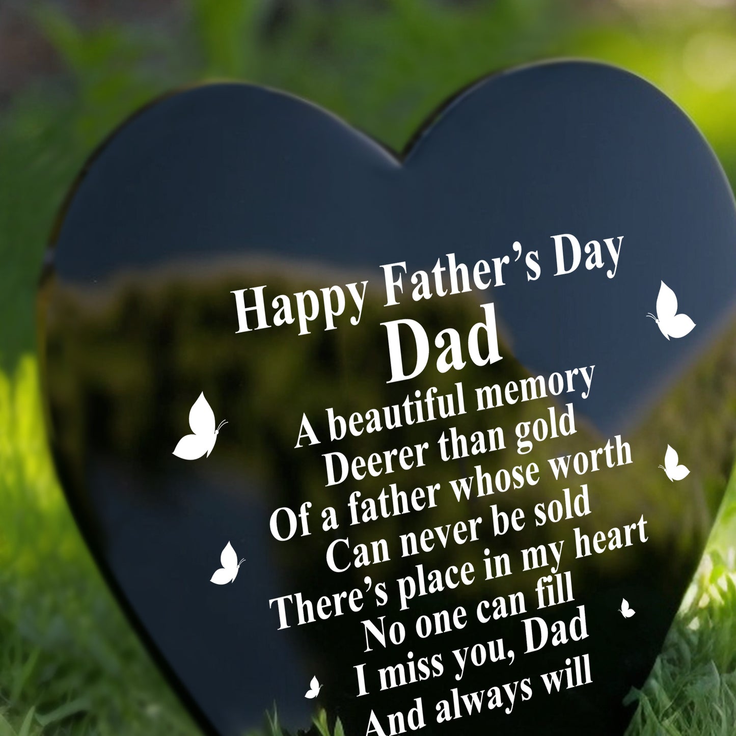 Fathers Day Memorial Plaque Dad Grave Stake Ornament Remembrance