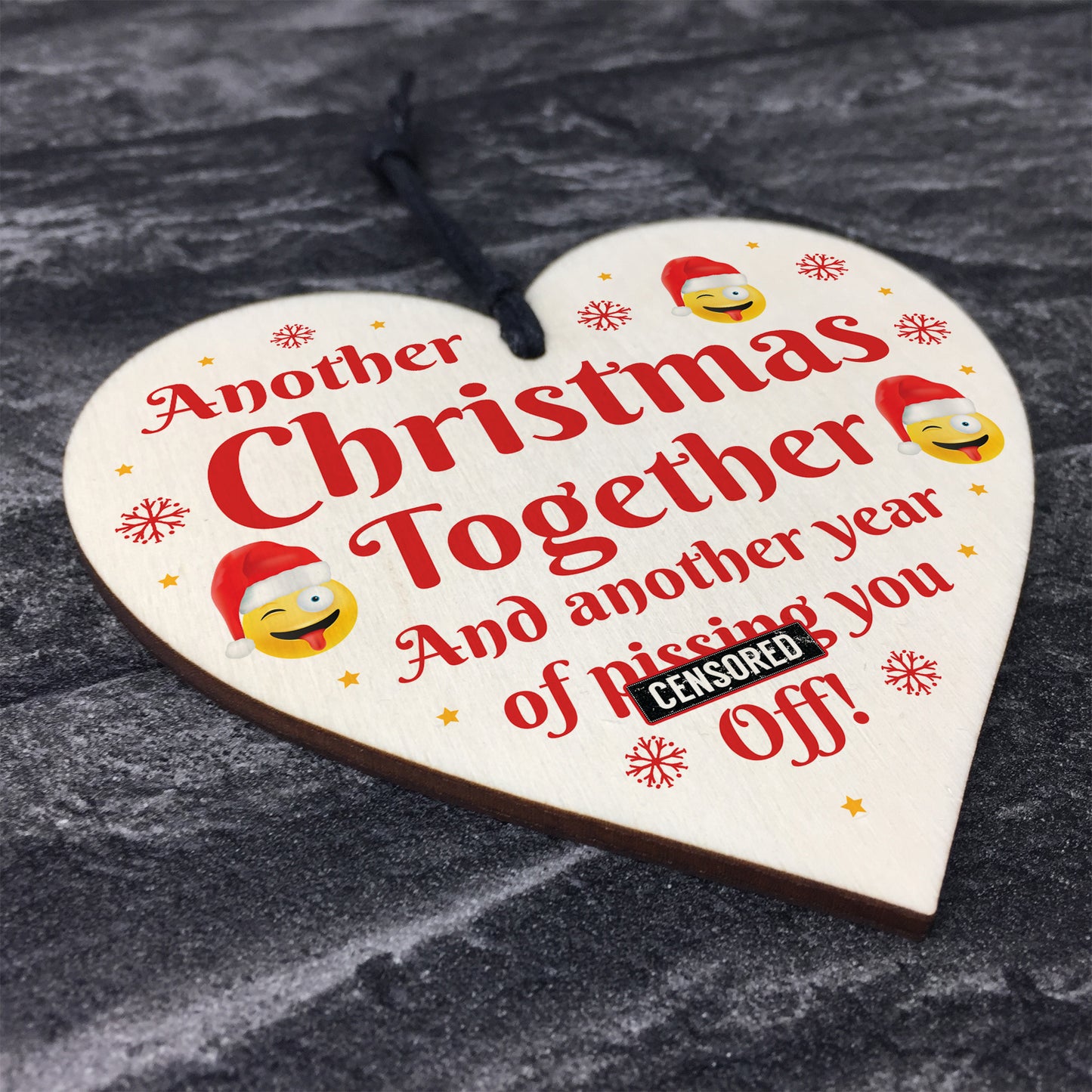 Funny Christmas Gift For Boyfriend Girlfriend Wood Heart Novelty