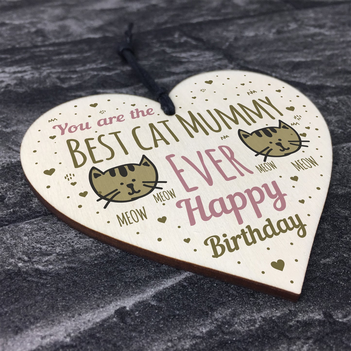 Best Cat Mummy Funny Mum Birthday Gifts Wood Heart Humour Cat