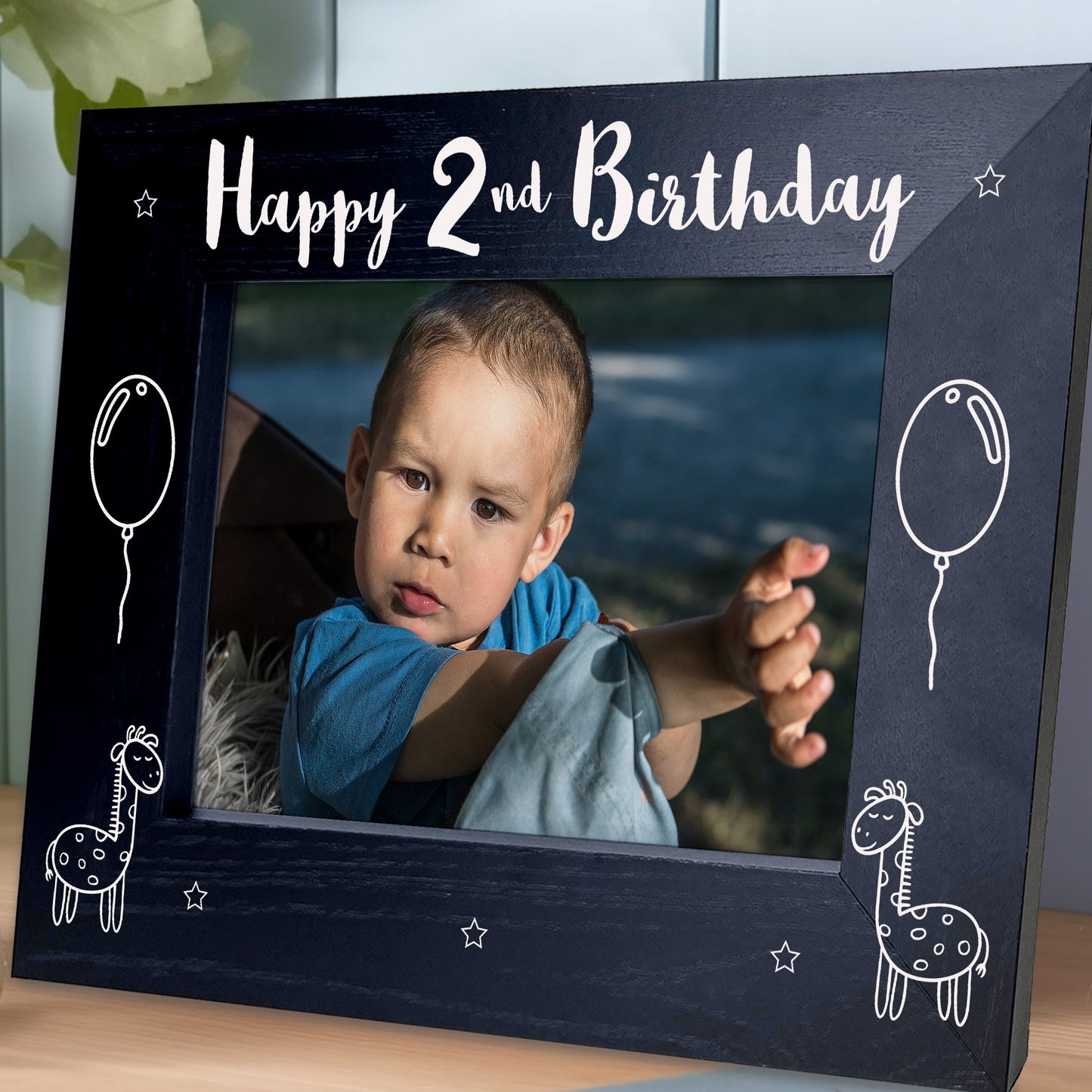 2nd Birthday Gift For Son Brother Grandson Wood Photo Frame